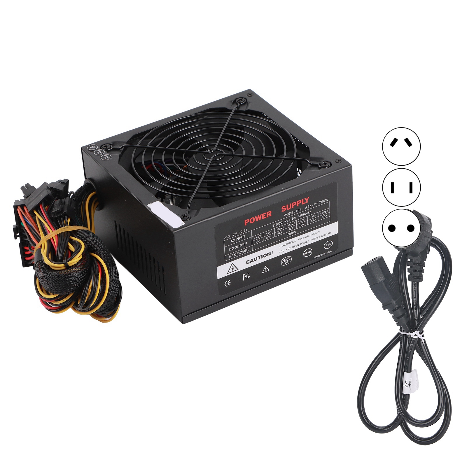Computer Power Supply Rated 700W Desktop Mute Fan Accessories ATX 24‑PIN 14CM FY - Afbeelding 21 van 23