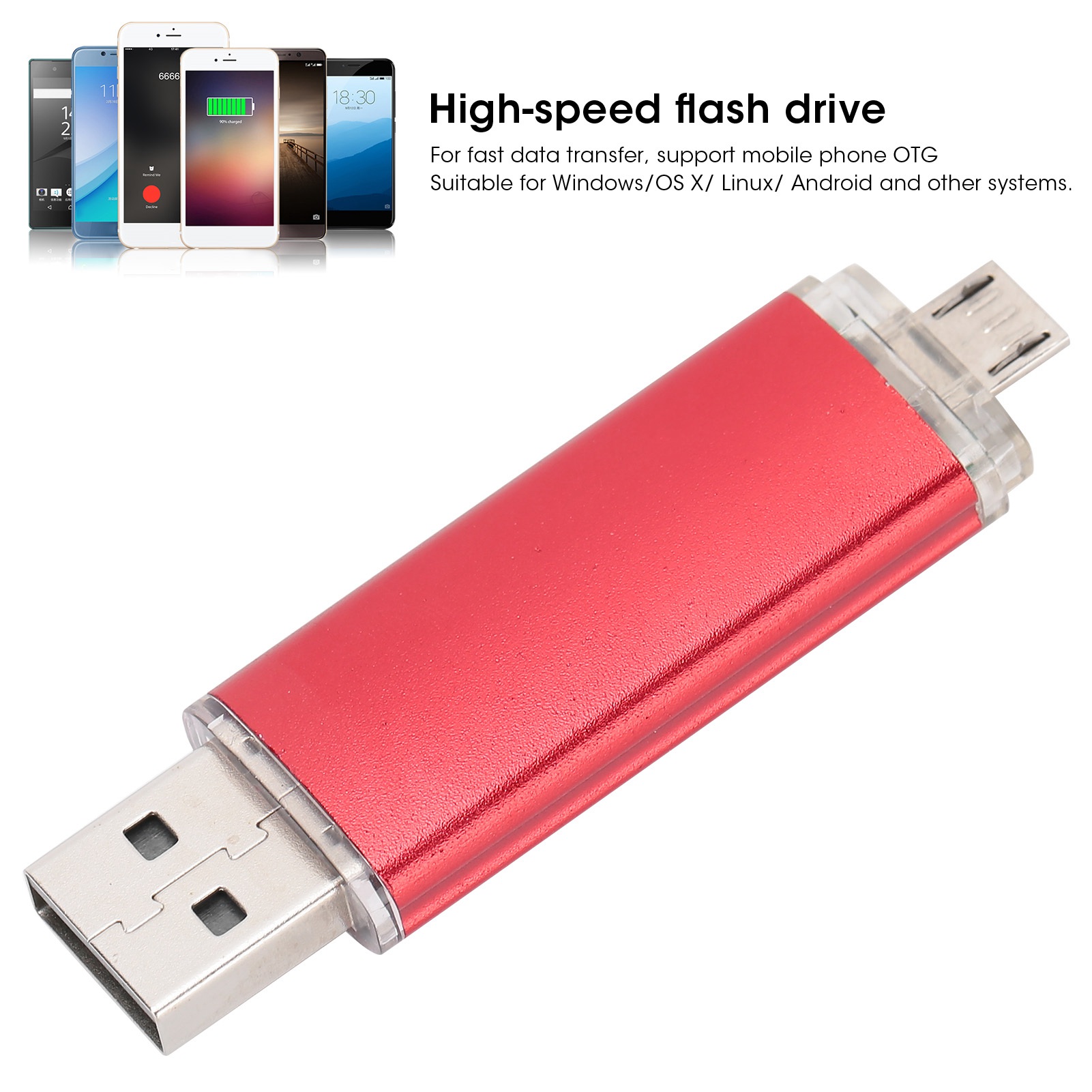 2 In 1 USB Flash Drive OTG U Disk Pen High Capacity Data Storage FY - Afbeelding 18 van 20