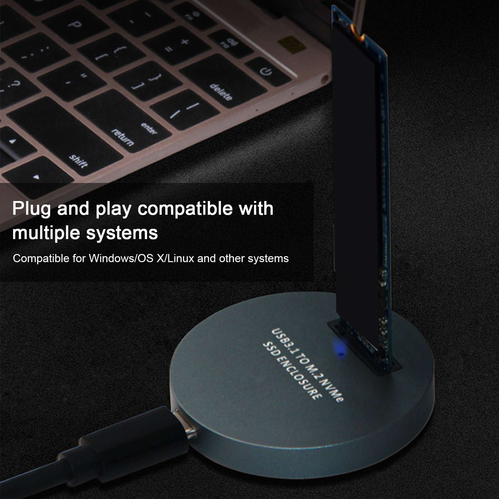 Hard Drive Enclosure Adapter Cable NVME To USB3.1 External Gen2 Reader SSD Co FY - Afbeelding 22 van 23