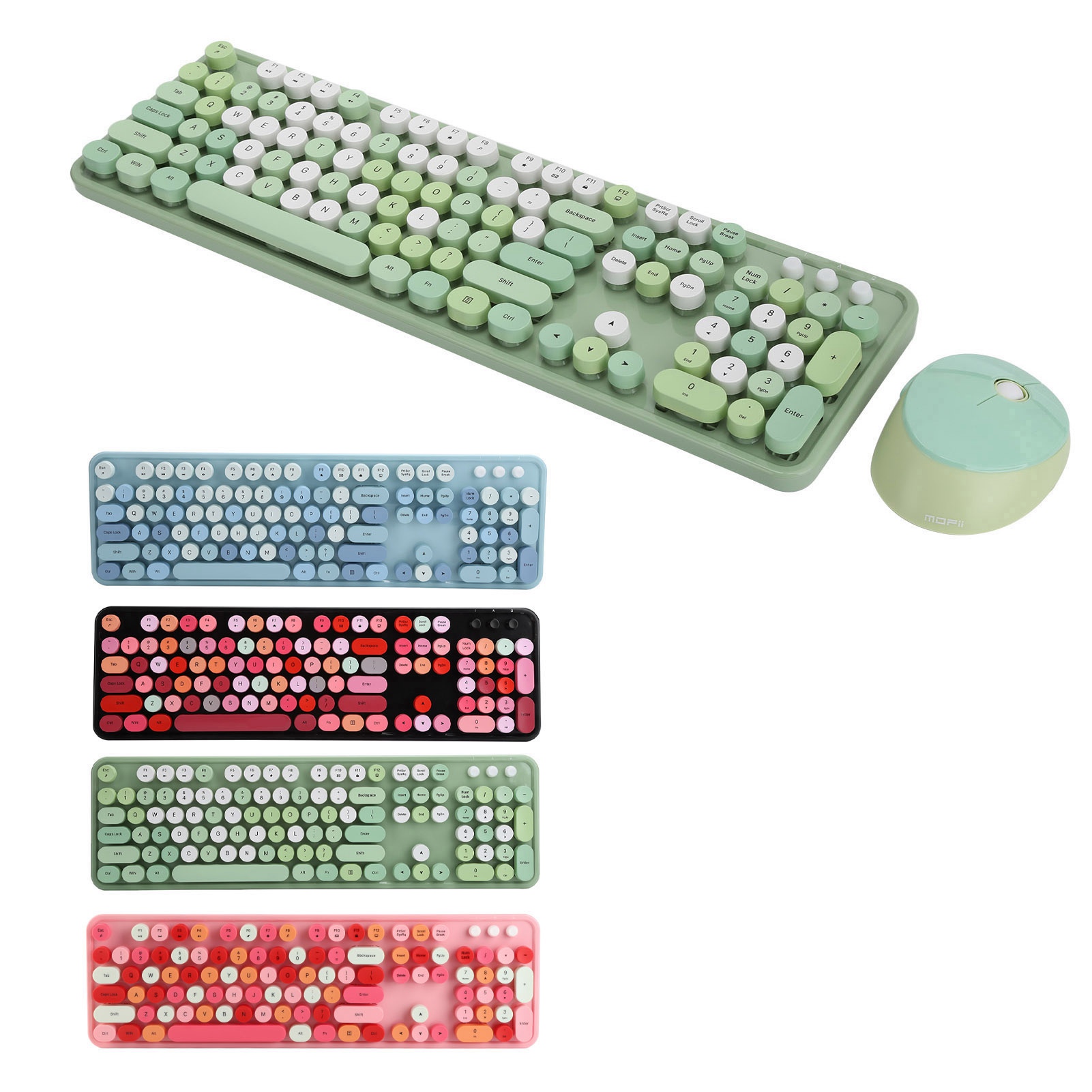 2.4Ghz Wireless 104 Key Keyboard And Mouse Set Office Desktop Cute Keyboard F DB - Afbeelding 18 van 21
