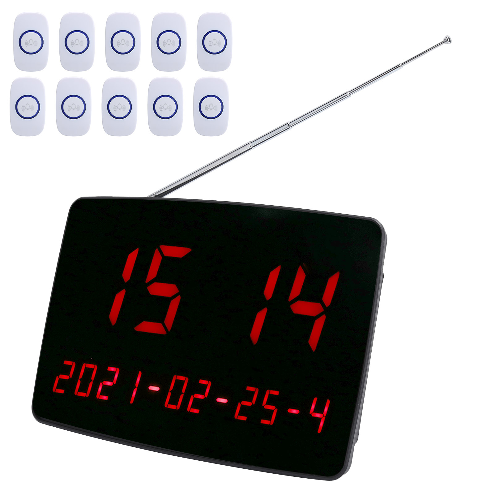 1 To 10 Wireless Pager Call Button Receiver System Hotel HandHeld Paging Too ZZ1 - Zdjęcie 17 z 18