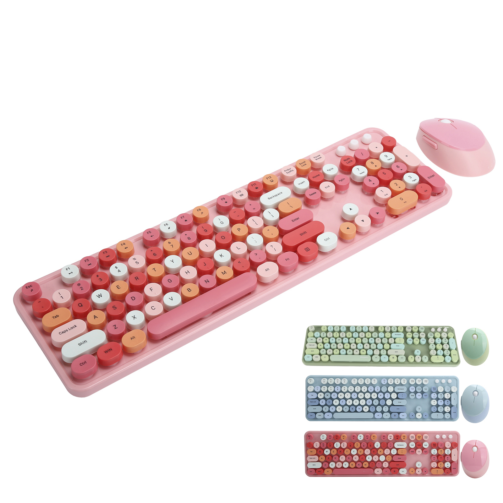 Neu Drahtlose Tastatur Maus Combo USB-Laufwerk Ergonomische Mechanische Hand Ge - Bild 28 von 30