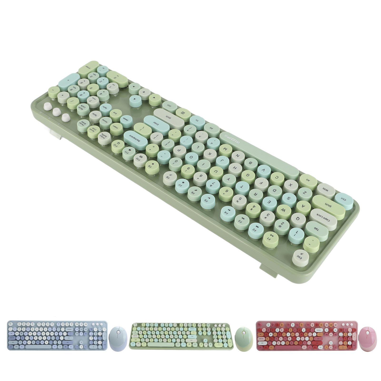 Neu Drahtlose Tastatur Maus Combo USB-Laufwerk Ergonomische Mechanische Hand Ge - Bild 29 von 30