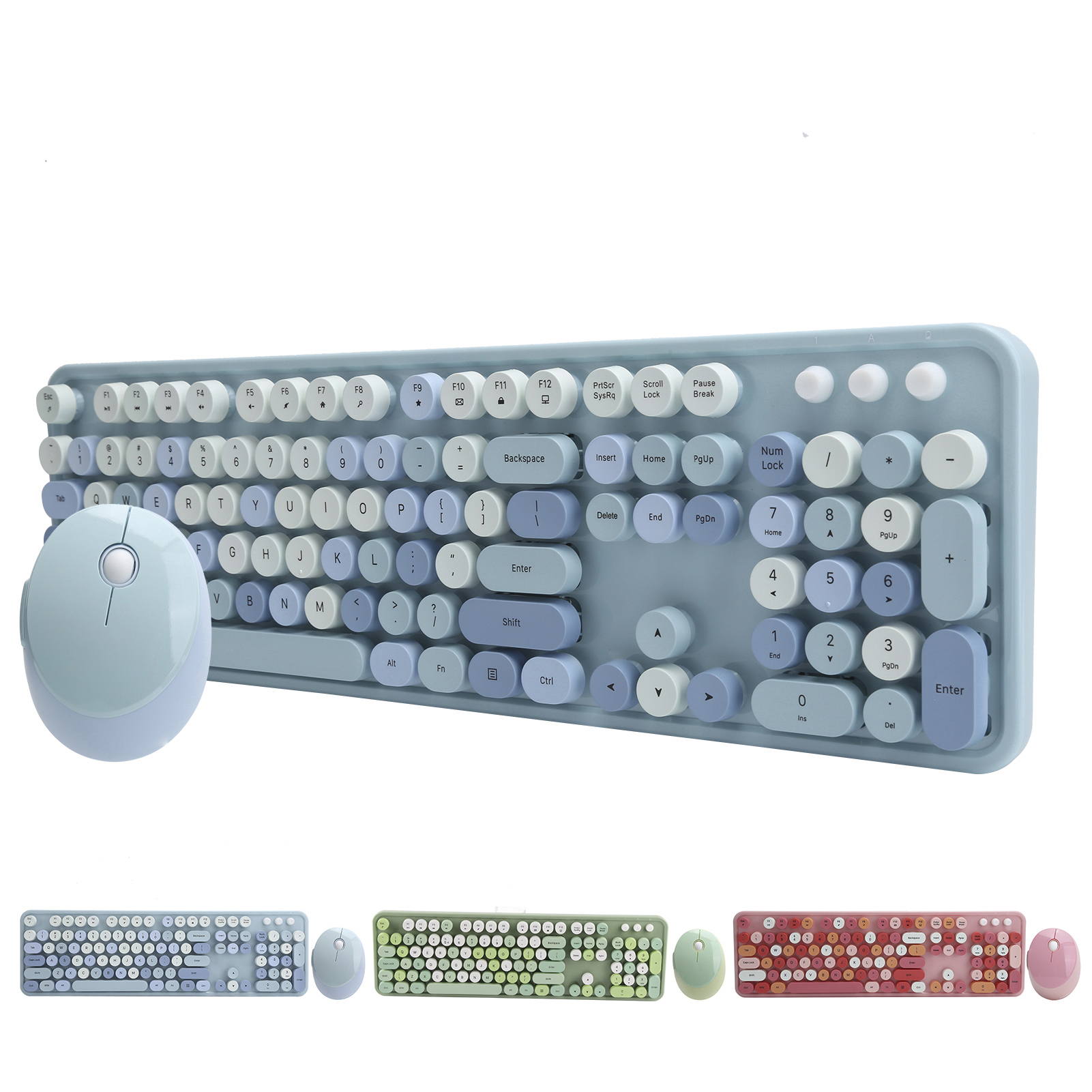 Neu Drahtlose Tastatur Maus Combo USB-Laufwerk Ergonomische Mechanische Hand Ge - Bild 30 von 30