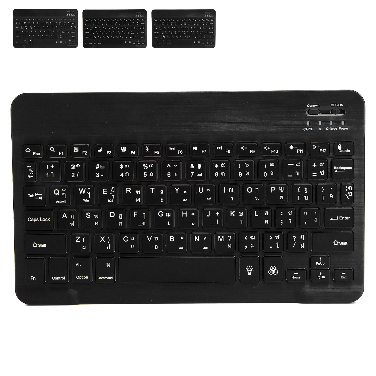 Wireless BT Keyboard 10in With RGB Backlight Square Keycap For Phone Tablet TPG - Picture 26 of 33