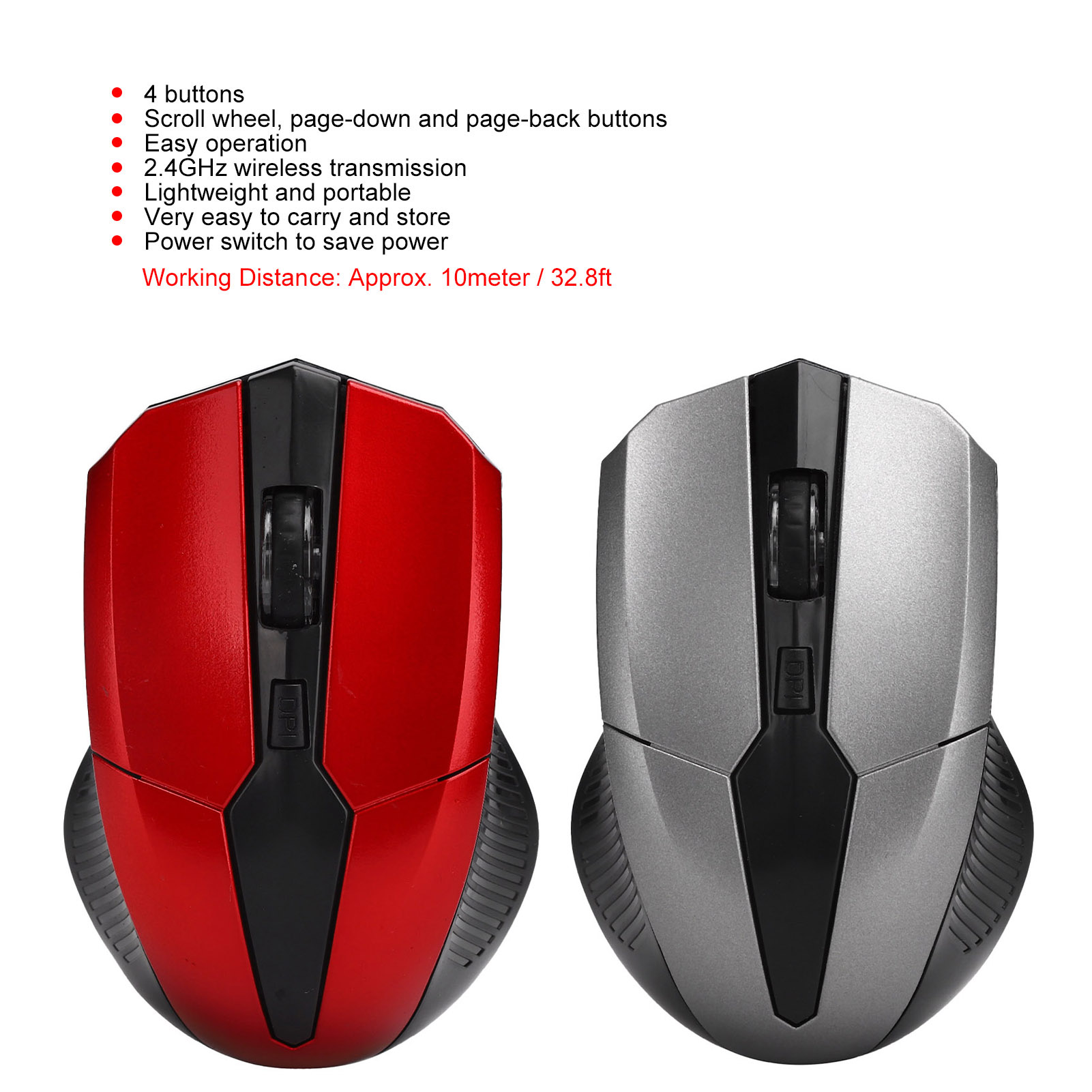 Wireless Mouse 2.4GHz 4 Keys Optical Mice With USB Receiver Computer Accesso SLS - Picture 14 of 15