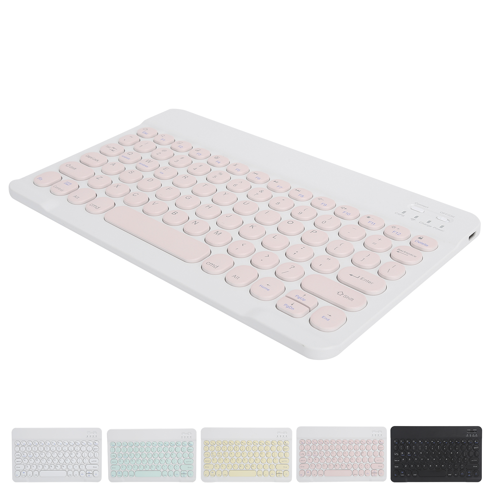 Wireless BT Keyboard Tablet Smartphone Computer Accessories Round Cap 10in UK