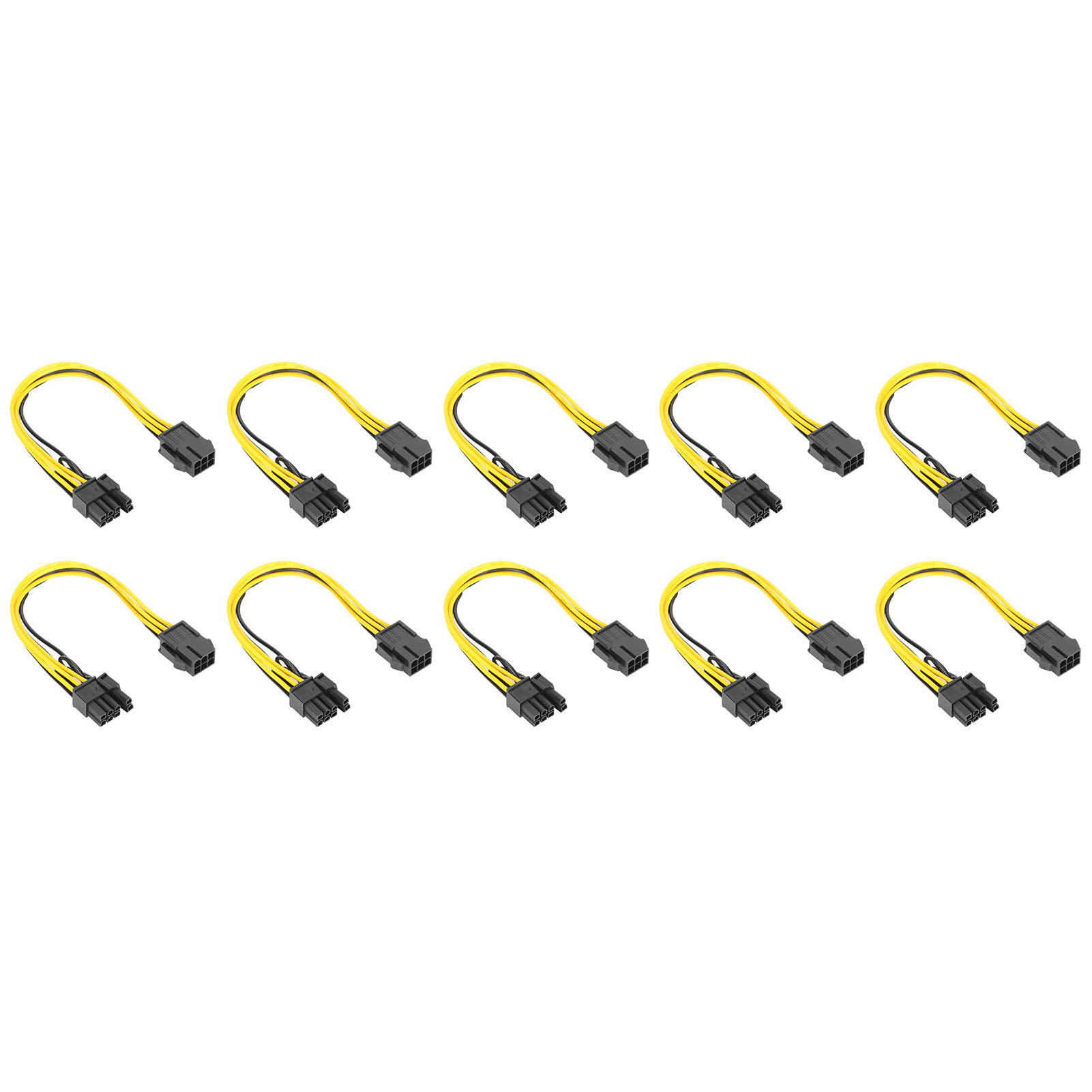 10 Pcs Pci‑E Adapter 6 Pin To 8(6+2) Pin Power Cable For Computer Data Tra AM - Afbeelding 22 van 23