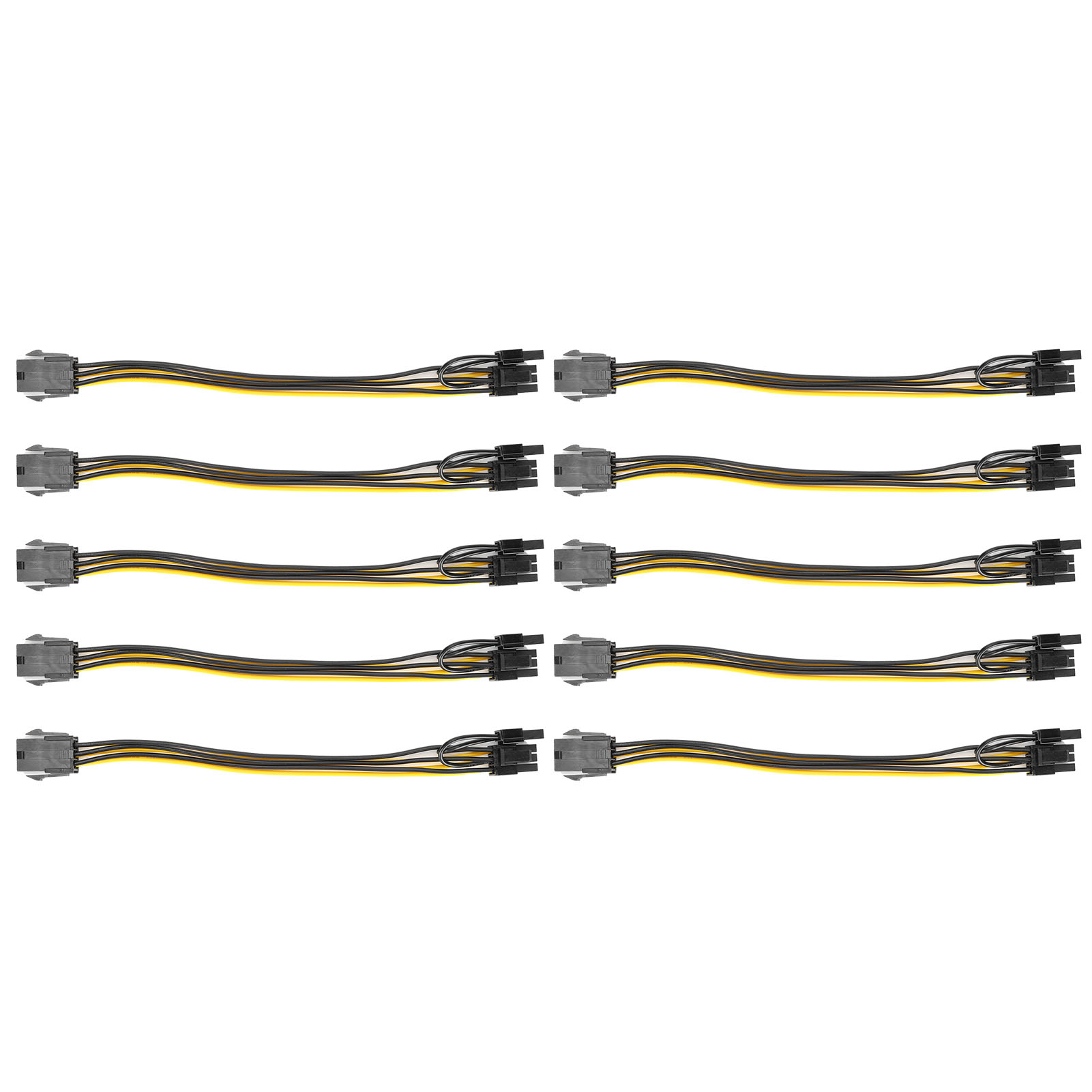 10 Pcs Pci‑E Adapter 6 Pin To 8(6+2) Pin Power Cable For Computer Data Tra AM - Afbeelding 4 van 23
