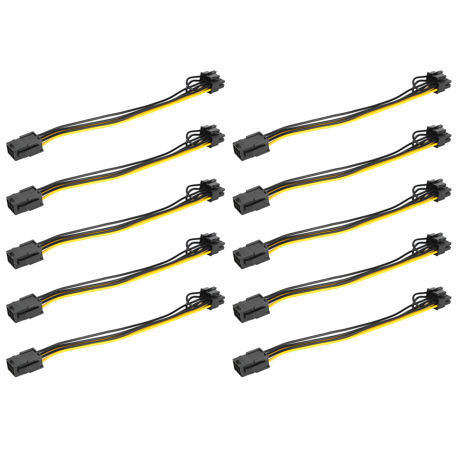 10 Pcs Pci‑E Adapter 6 Pin To 8(6+2) Pin Power Cable For Computer Data Tra AM - Afbeelding 23 van 23