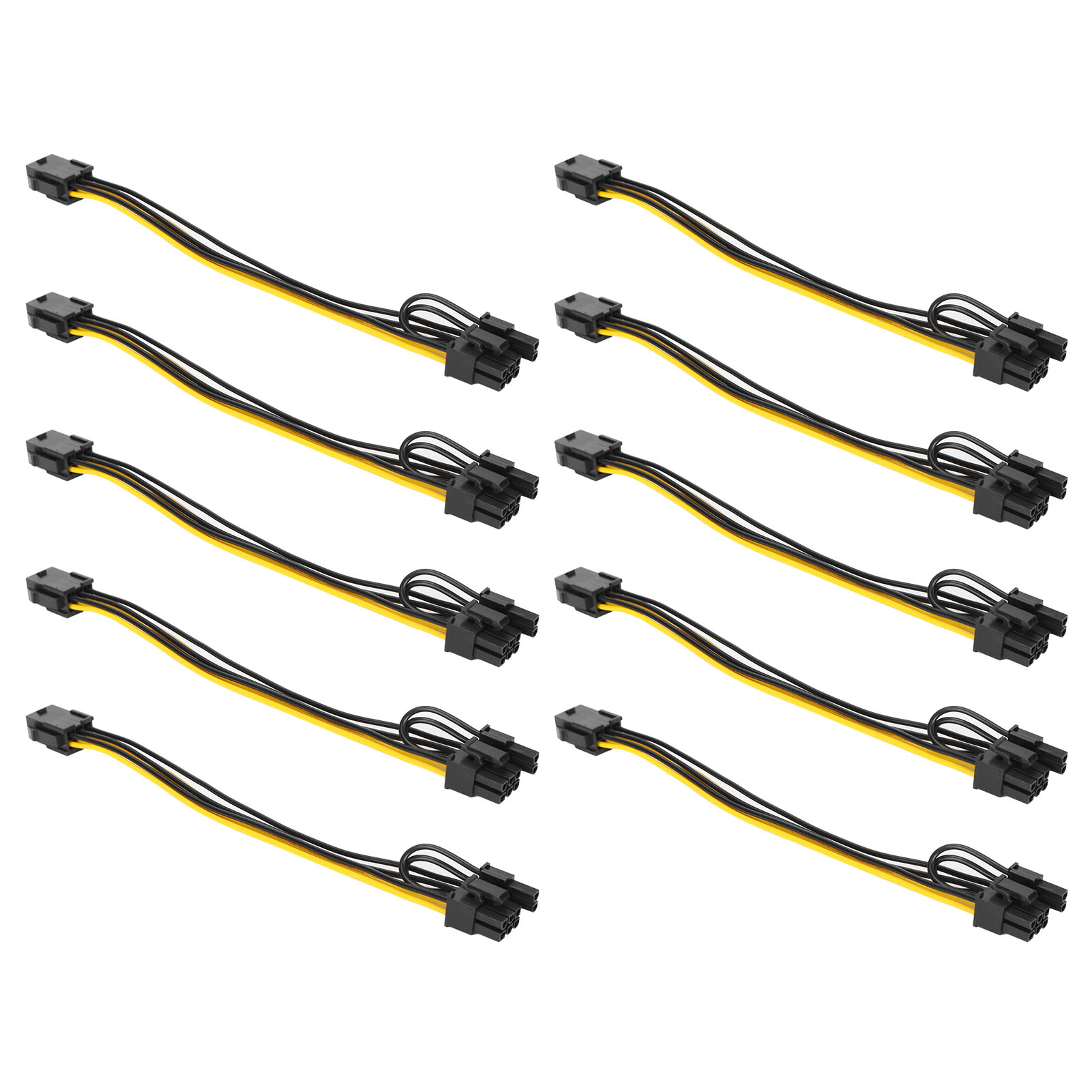 10 Pcs Pci‑E Adapter 6 Pin To 8(6+2) Pin Power Cable For Computer Data Tra AM - Afbeelding 20 van 23