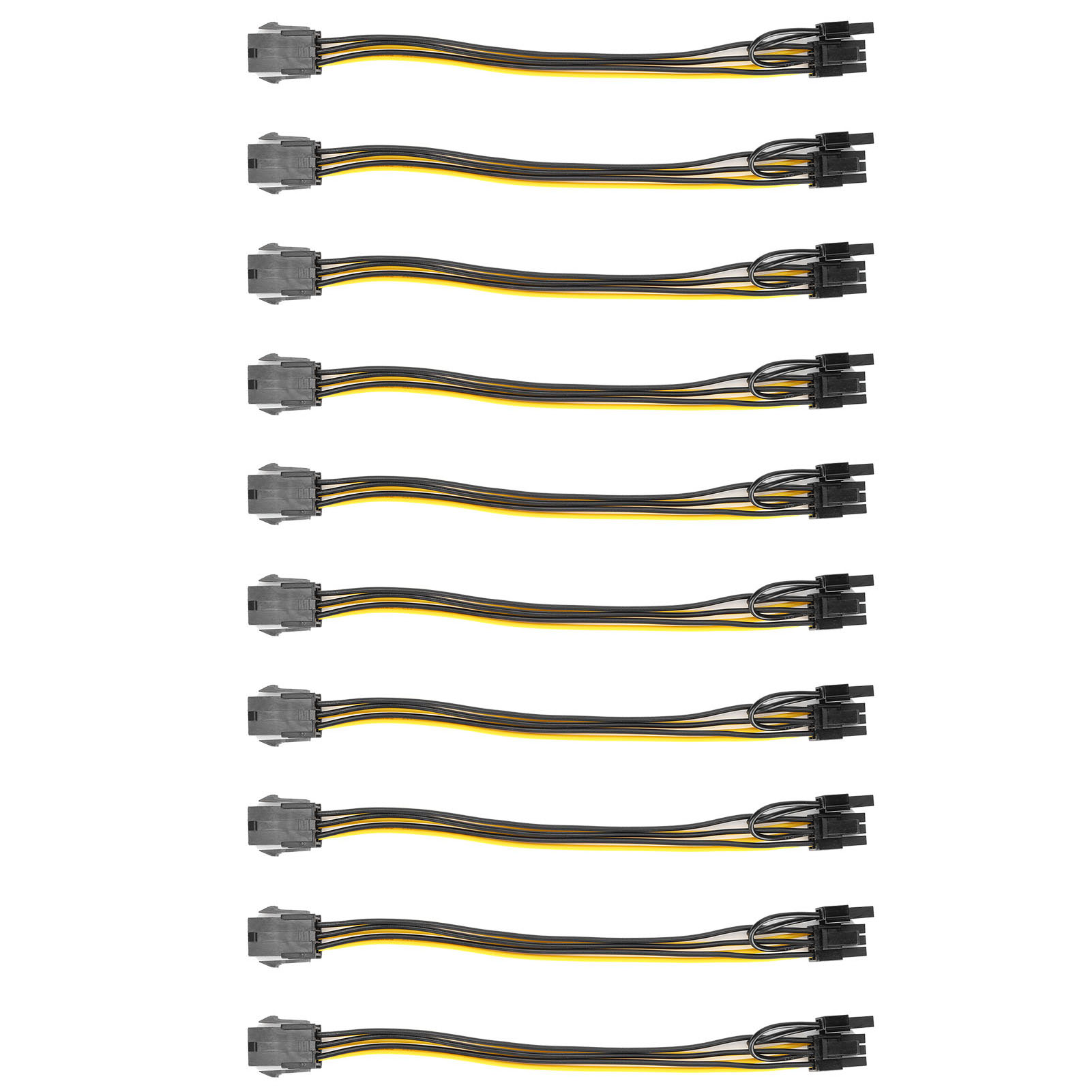 10 Pcs Pci‑E Adapter 6 Pin To 8(6+2) Pin Power Cable For Computer Data Tra AM - Afbeelding 14 van 23