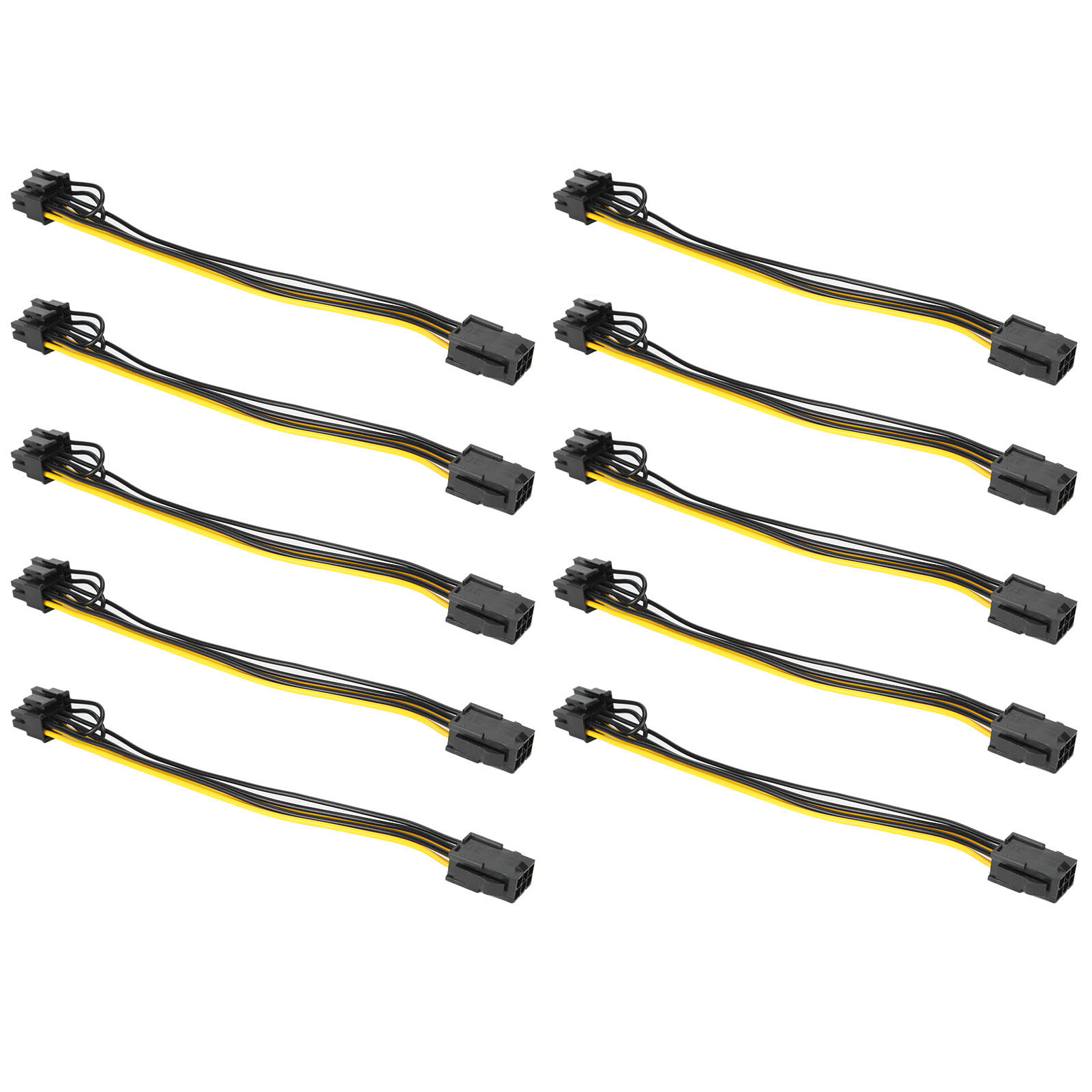 10 Pcs Pci‑E Adapter 6 Pin To 8(6+2) Pin Power Cable For Computer Data Tra AM - Afbeelding 16 van 23