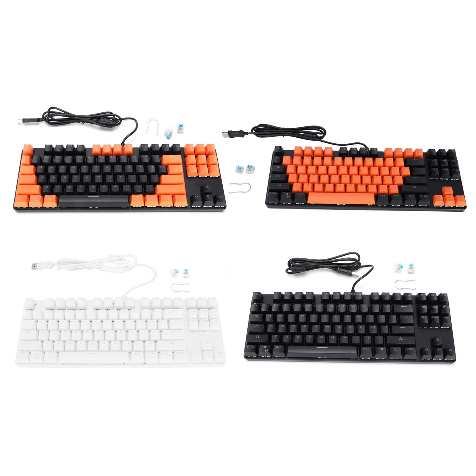 Mechanical Gaming Keyboard 87 Key 9 Backlight Modes Wired USB Backlit Keyboar FY - Bild 27 von 36
