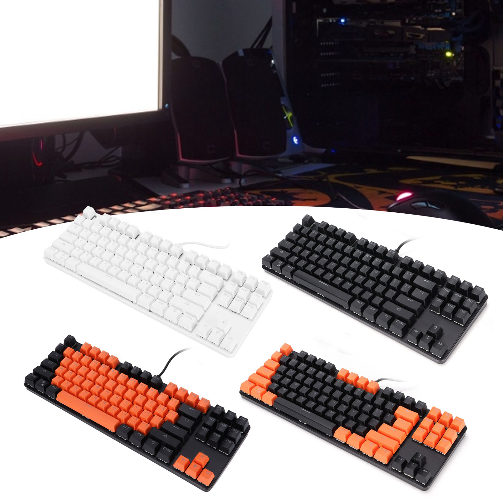 Mechanical Gaming Keyboard 87 Key 9 Backlight Modes Wired USB Backlit Keyboar CB - Bild 26 von 36