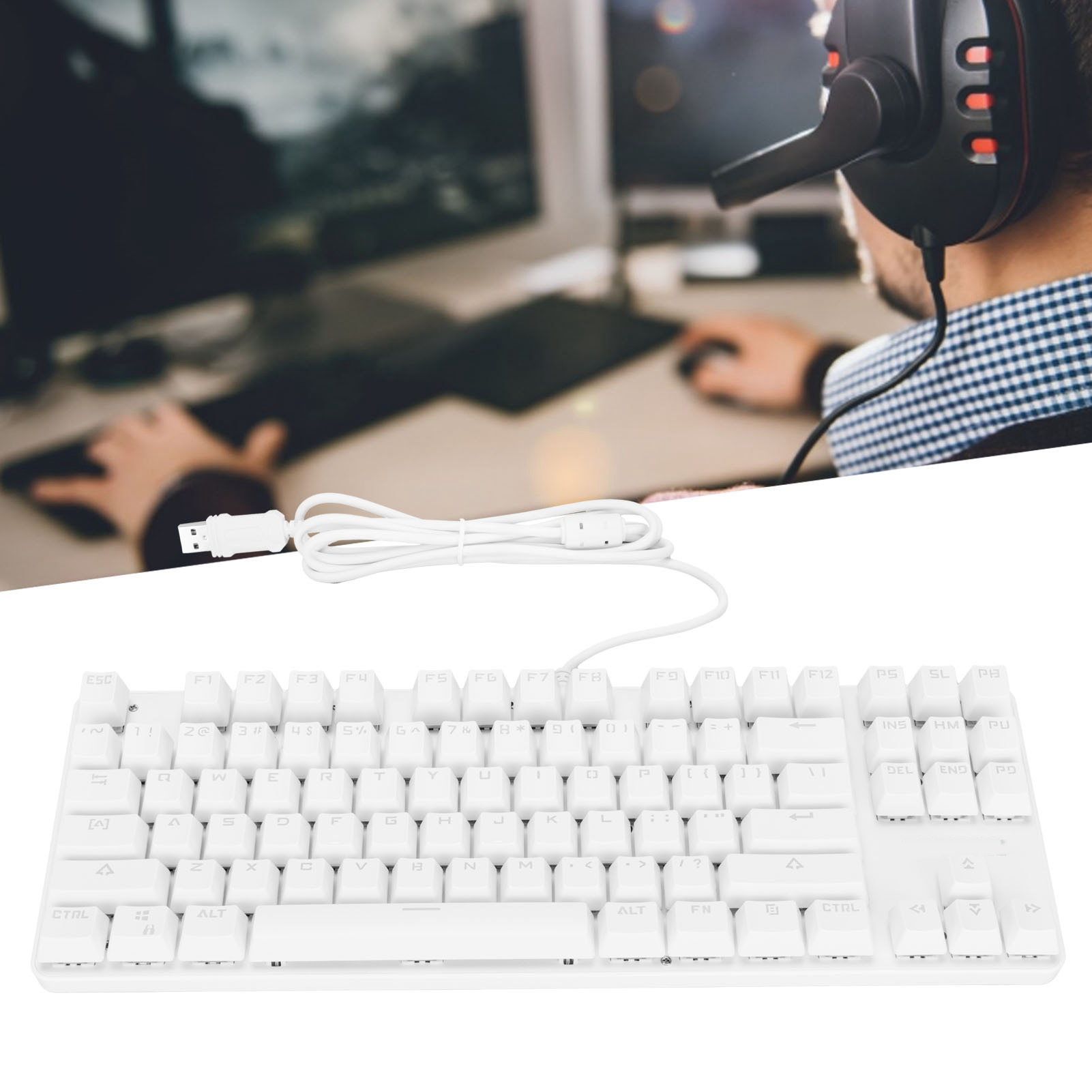 Mechanical Gaming Keyboard 87 Key 9 Backlight Modes Wired USB Backlit Keyboar CB - Bild 31 von 36