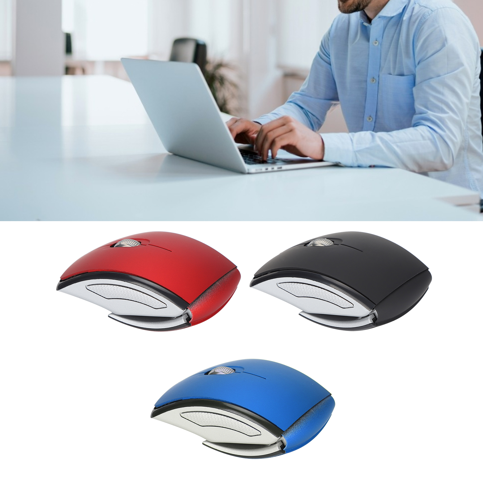 Drahtlose Maus Smart Slim Mini Tragbare 2.4G Schnurlose Maus Mit USB-Empfän GFL - Picture 12 of 13