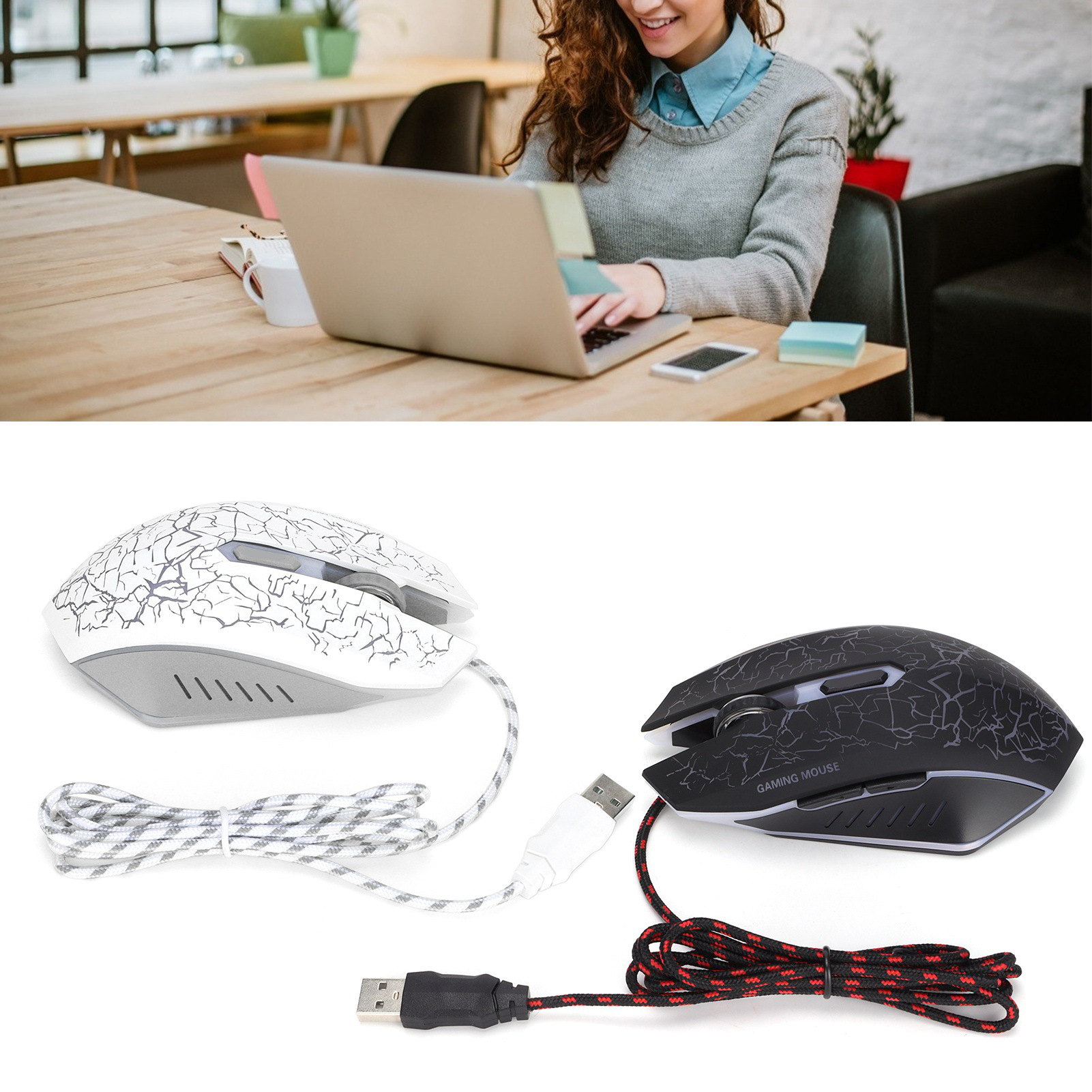 Wired Gaming Mouse With USB Port Ergonomic 3200 DPI Adjustable RGB Optical - Picture 26 of 28