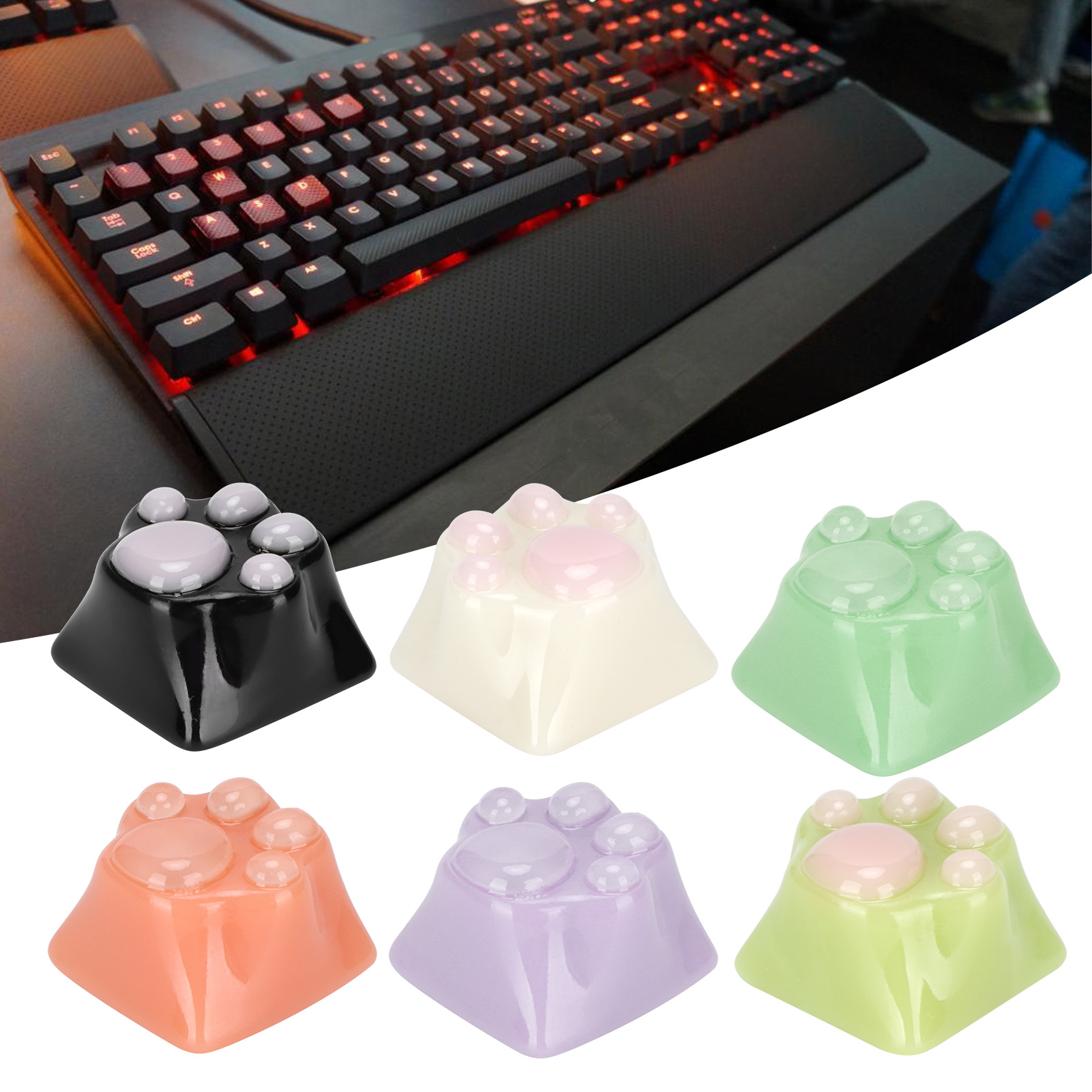 Resin Keycap Cat Claw Corrosion‑Resistant Ergonomic Keyboard Accessories For FY - Bild 32 von 37