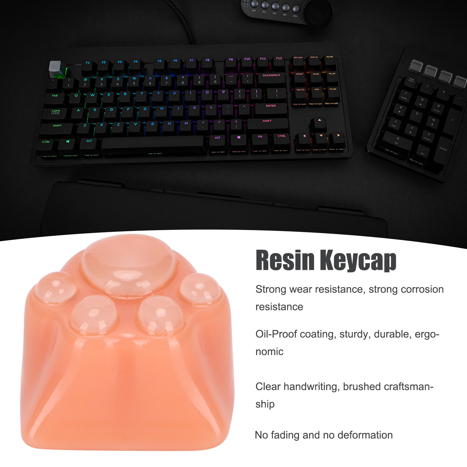 Resin Keycap Cat Claw Corrosion‑Resistant Ergonomic Keyboard Accessories For DB - Photo 15/27