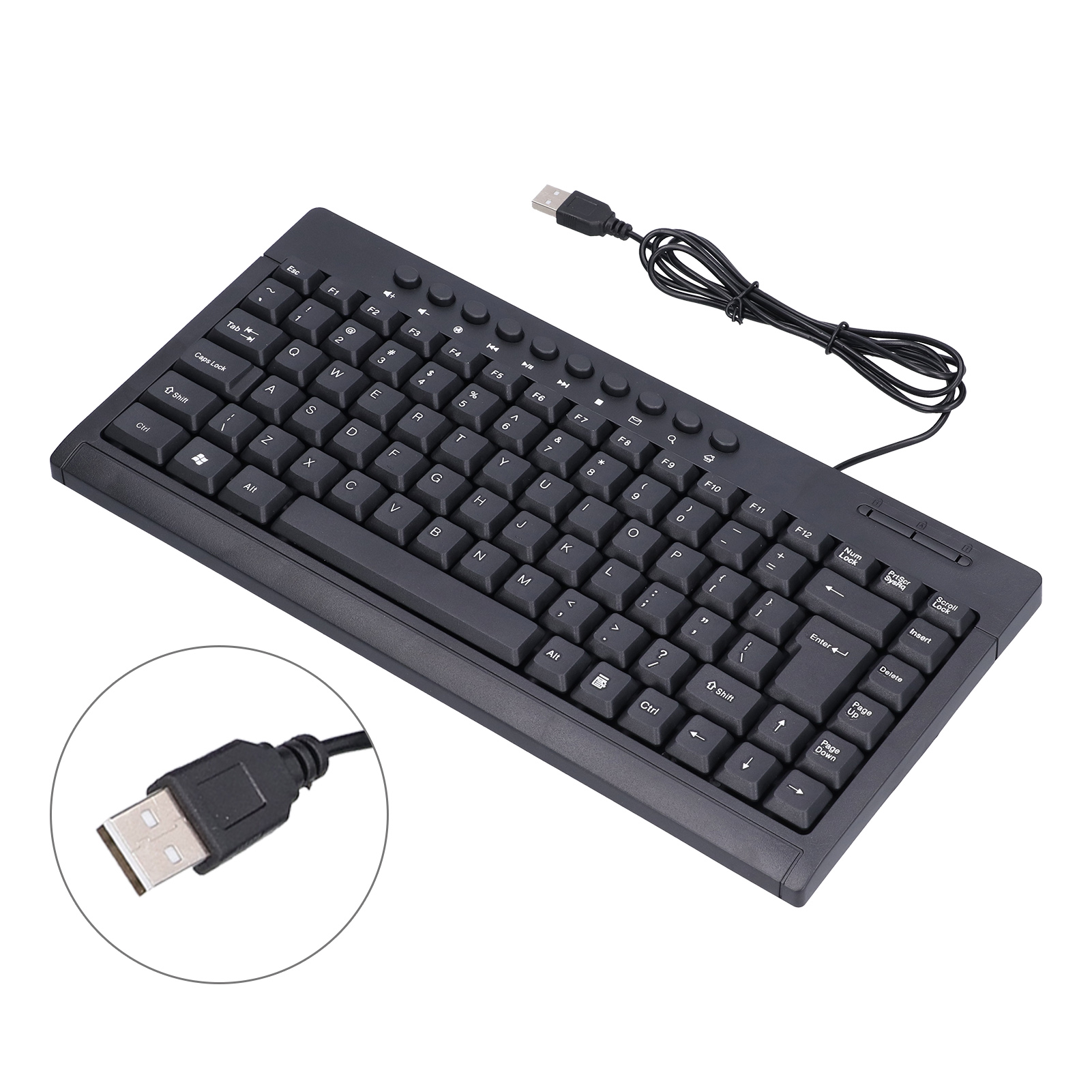 Wired Keyboard Mini 87 Keys USB Desktop Notebook Computer Accessories For Of GHB - Picture 24 of 29