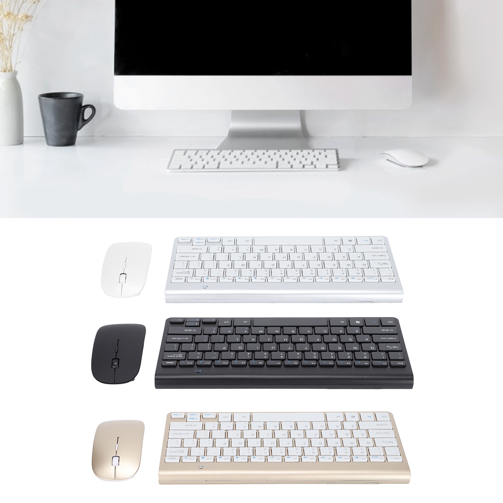 Keyboard Mouse Combo Wireless 2.4G USB Ultraslim Ergonomic Wearproof Keyboa BST - Picture 31 of 31