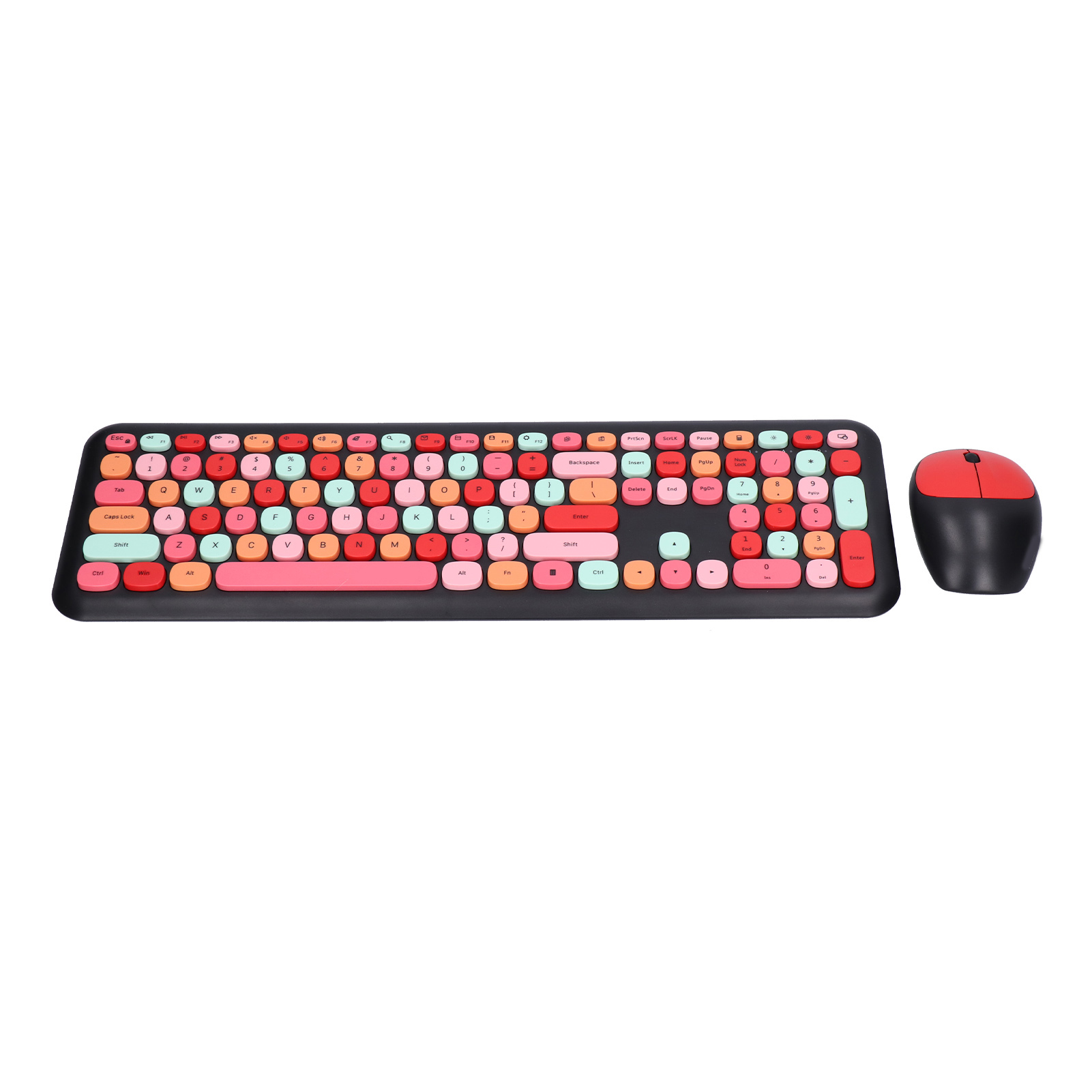 Keyboard Mouse Combo 2.4G Retro Multi Color Mute Cover Wireless Keyboard An AU - Afbeelding 18 van 18