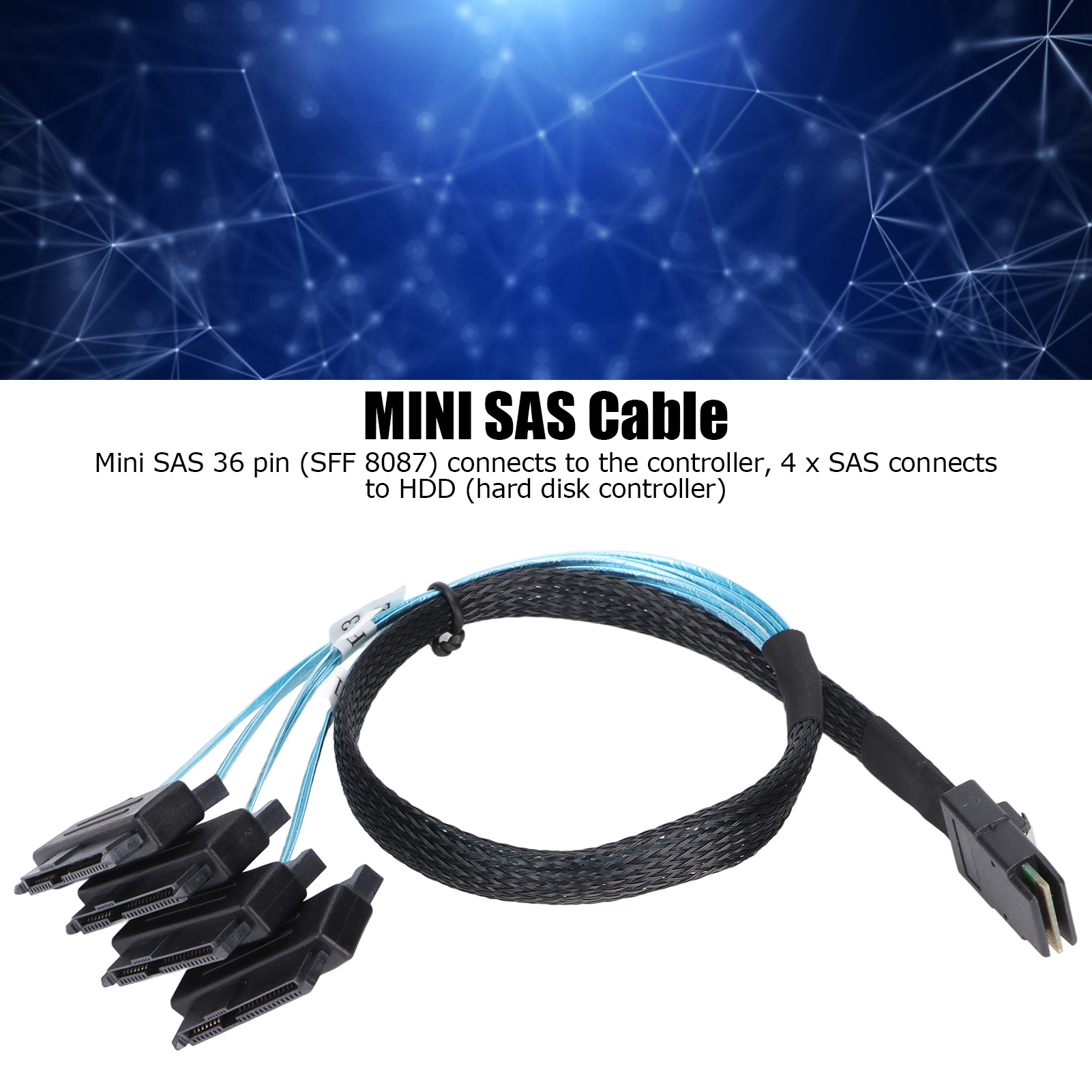 MINI SAS Cable Compact SFF 8087 To 8482 Adapter For ServeRAID MR10i DB - Photo 11/12