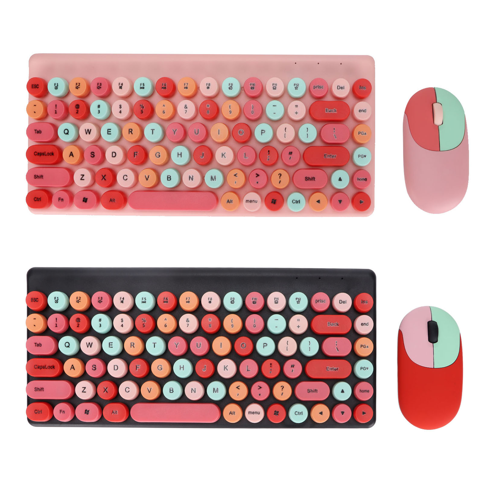 Keyboard Mouse Combo Wireless 86 Keys Cute Colorful Appearance Multimedia But FY - Afbeelding 30 van 30