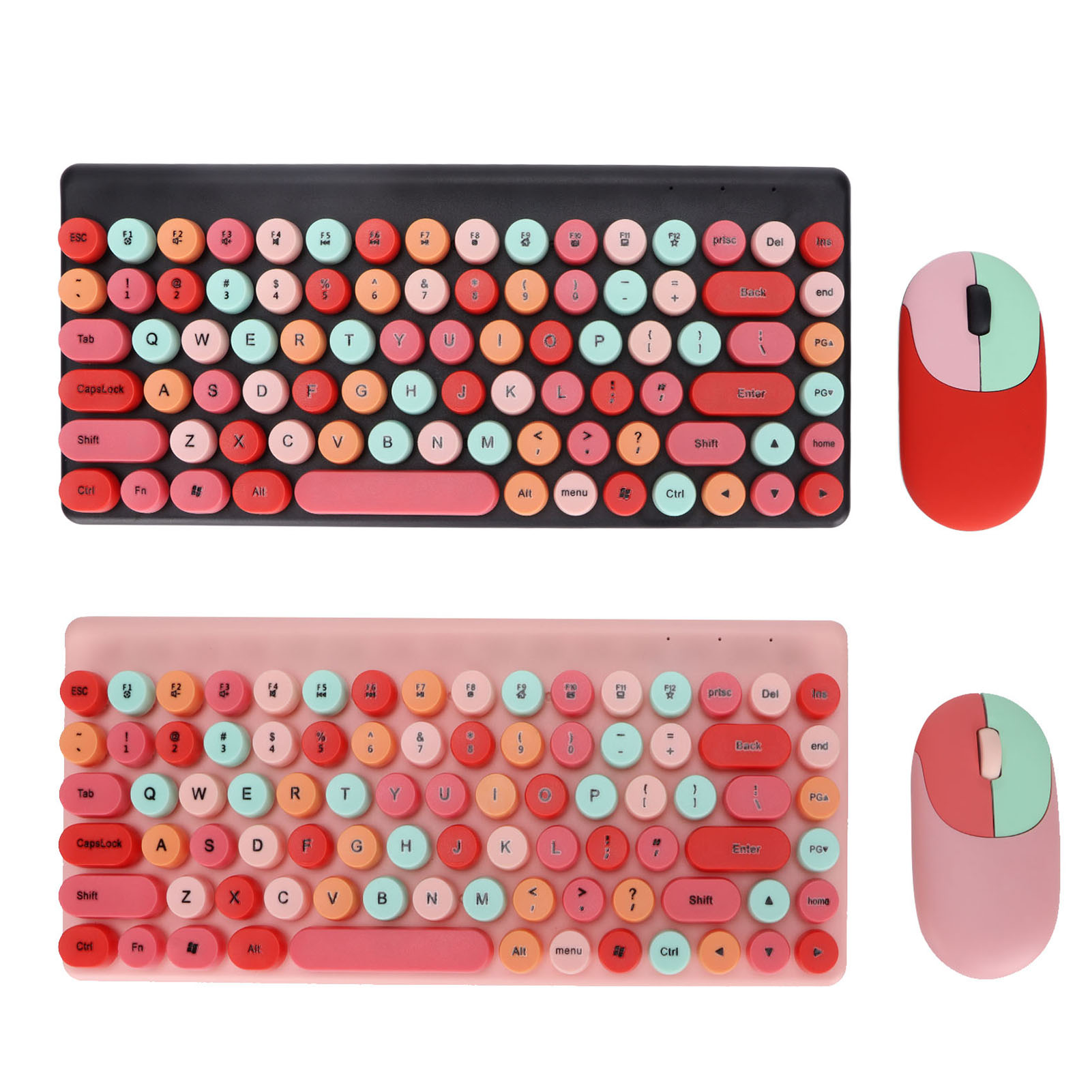 Keyboard Mouse Combo Wireless 86 Keys Cute Colorful Appearance Multimedia But FY - Afbeelding 26 van 30