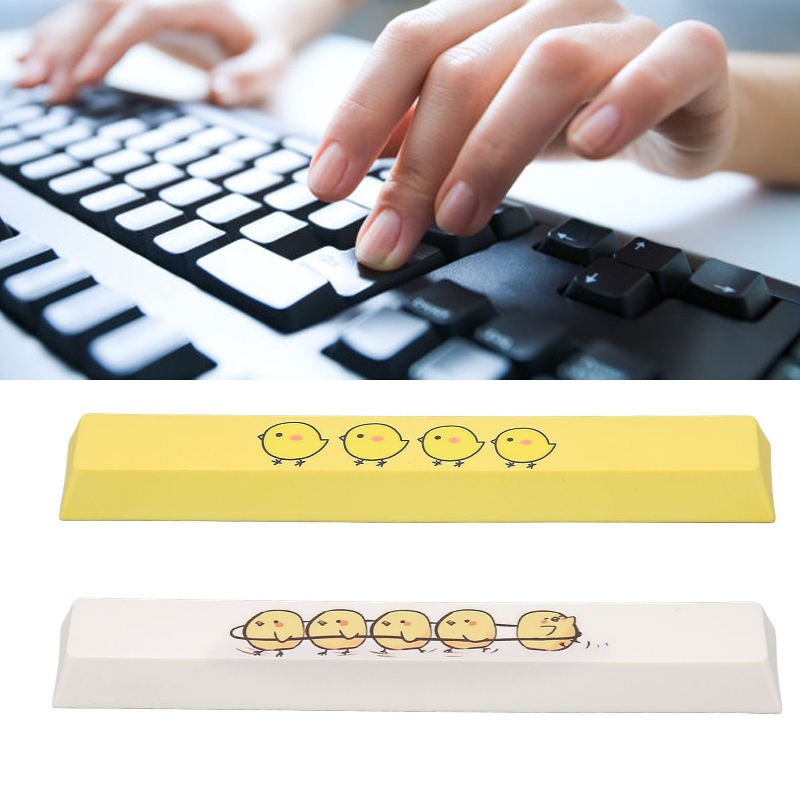 Spacebar Keycap PBT Colorful Exquisite Yellow Chicken Pattern Excellent Typin FY - Afbeelding 26 van 28
