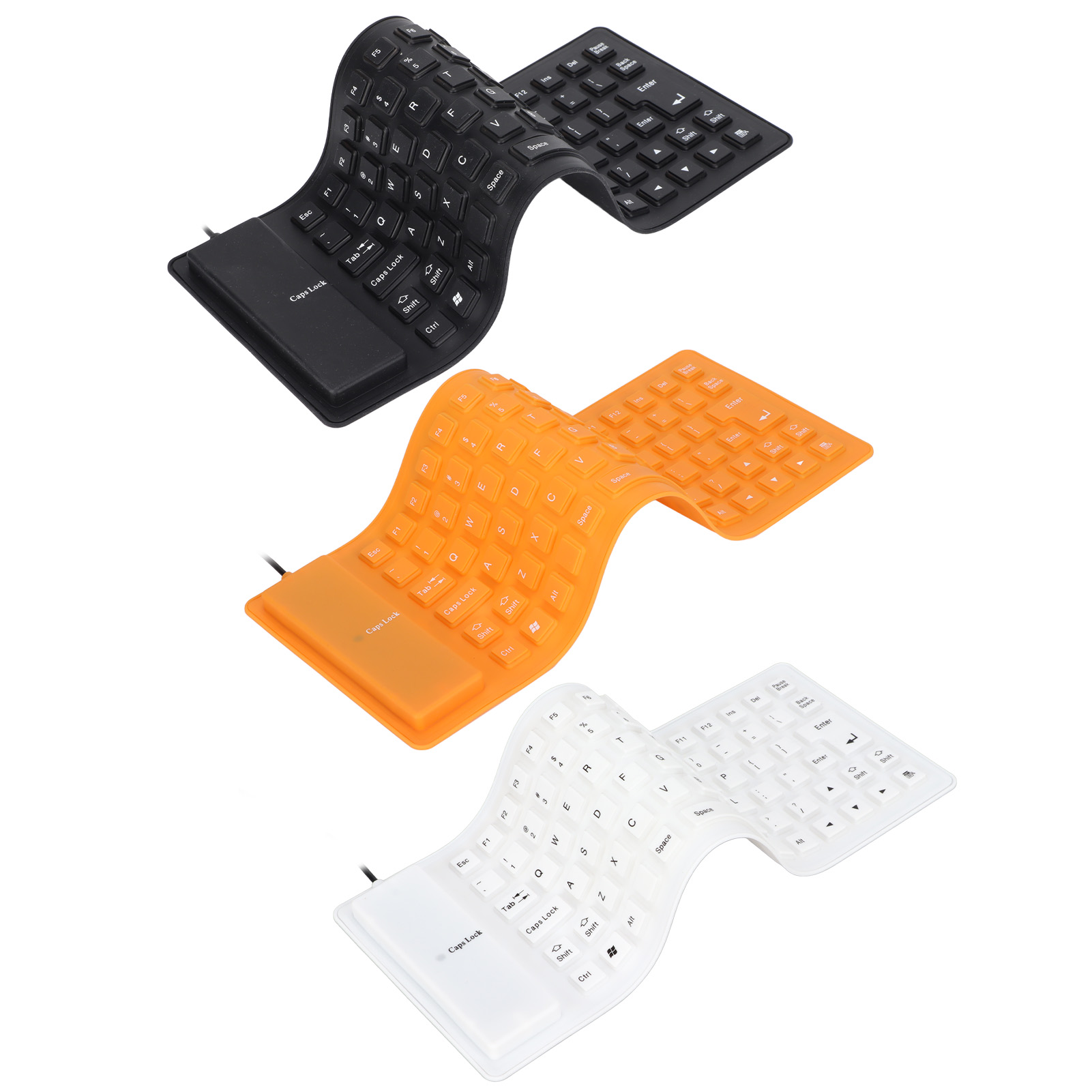 Silicone Keyboard Fully Sealed Design Lightweight Portable Silent Soft Comfor FY - Bild 30 von 31
