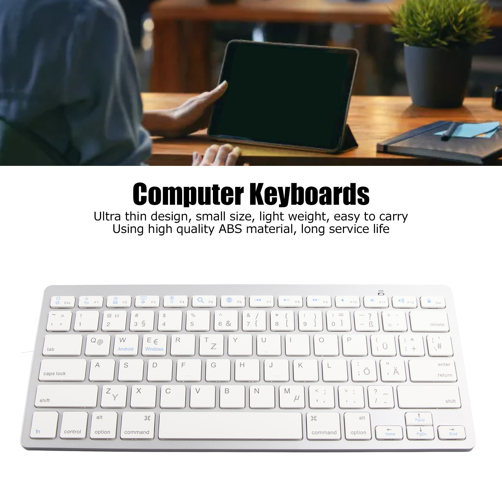 Wireless Keyboard Mini 78 Keys Ultra Thin Portable White Computer Keyboards SPM - Picture 26 of 43