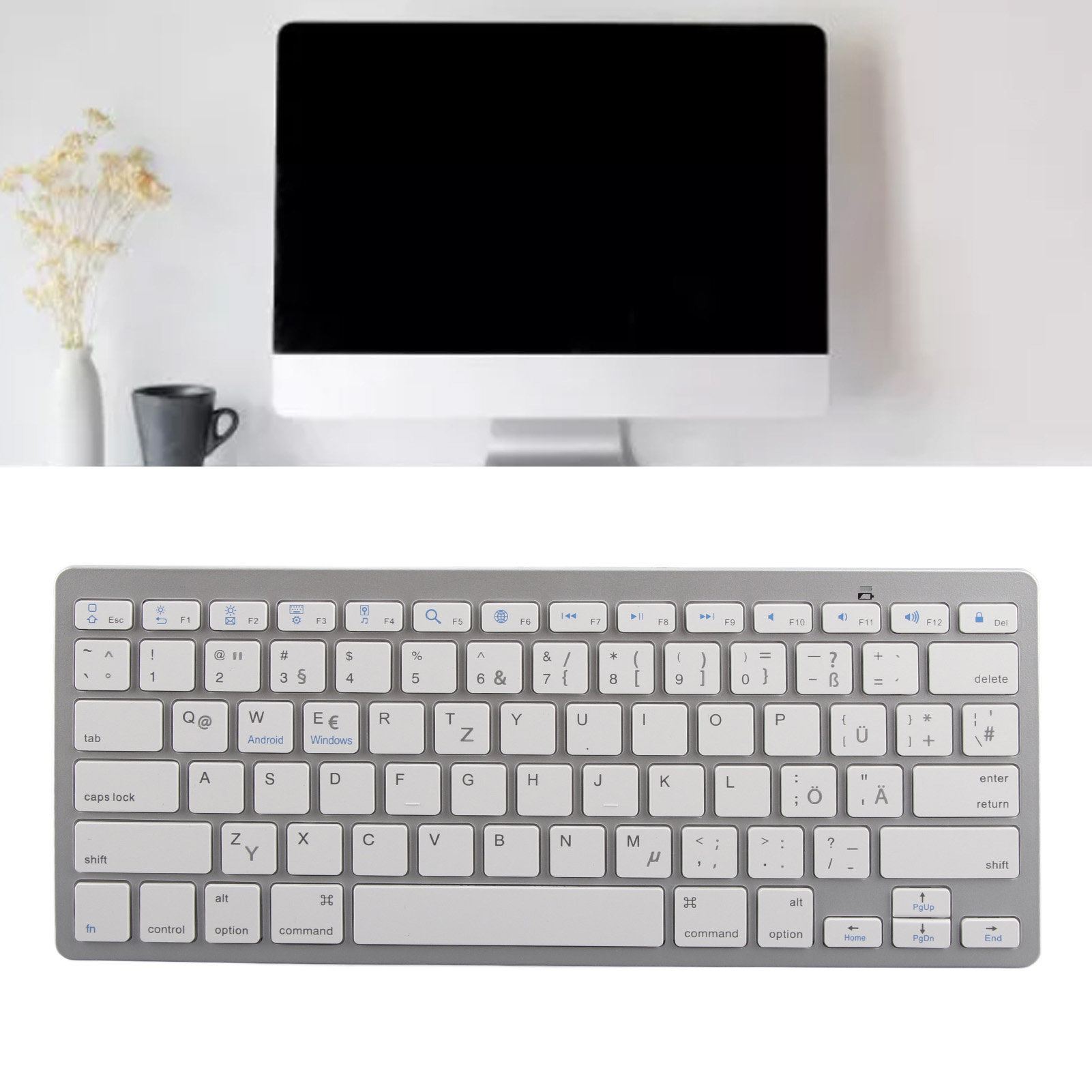Wireless Keyboard Mini 78 Keys Ultra Thin Portable White Computer Keyboards SPM - Picture 39 of 43