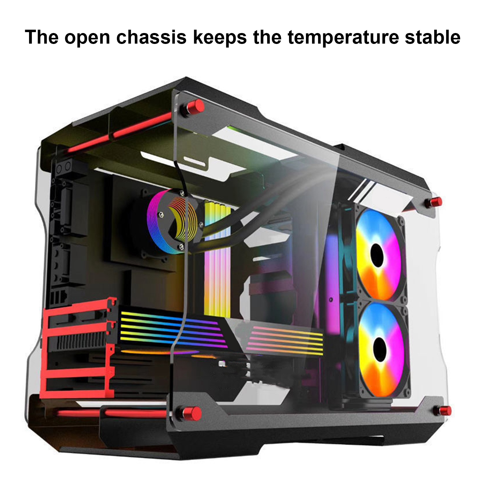 Motherboard Desktop Chassis Mini Fully Transparent Open Support MATX Motherbo DB - Photo 18/18
