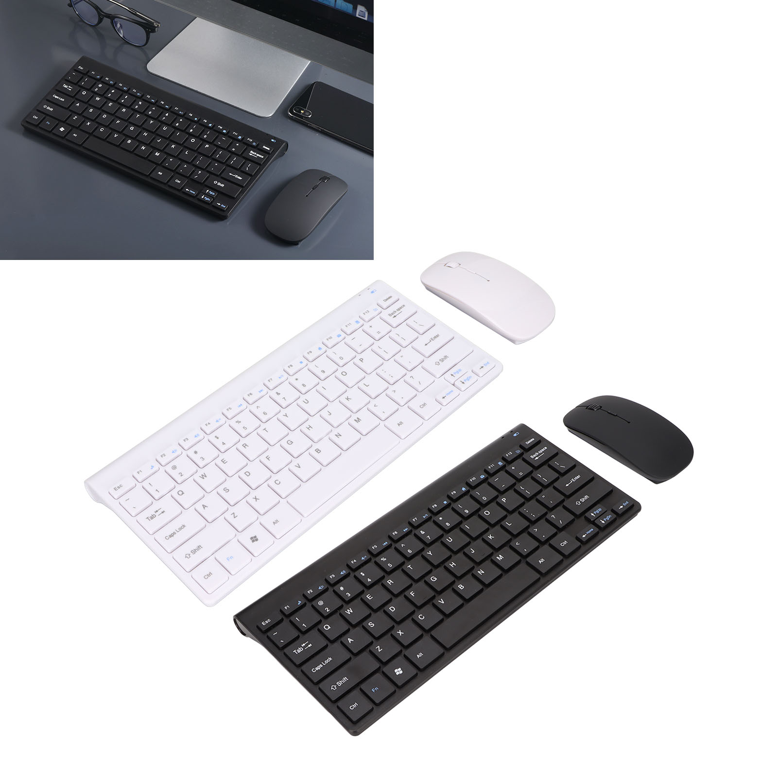 Wireless Keyboard Mouse Combos 10 Meters Transmission Sleep Ergonomic Desig BST - Picture 26 of 28