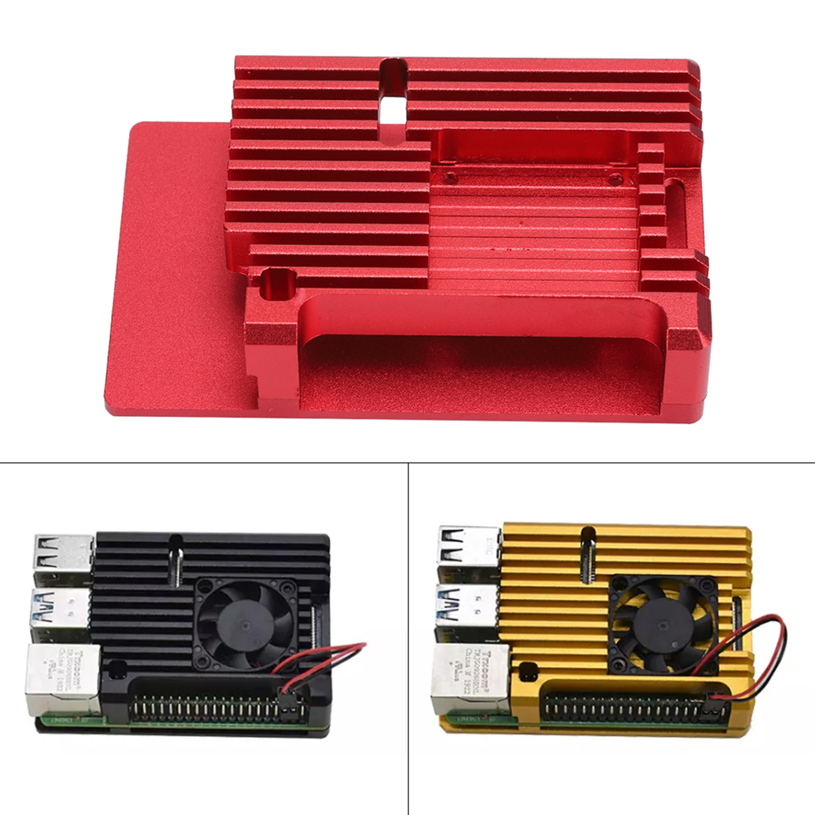 Case For 4 Protective Enclosure With Venting Fan DC5V NEW - Afbeelding 11 van 17