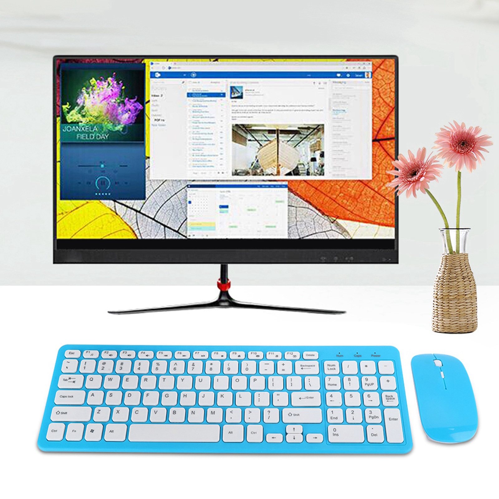Wireless Mouse Keyboard Set Office Gaming For Notebook Computer 3‑Speed Micr SAL - Afbeelding 20 van 20