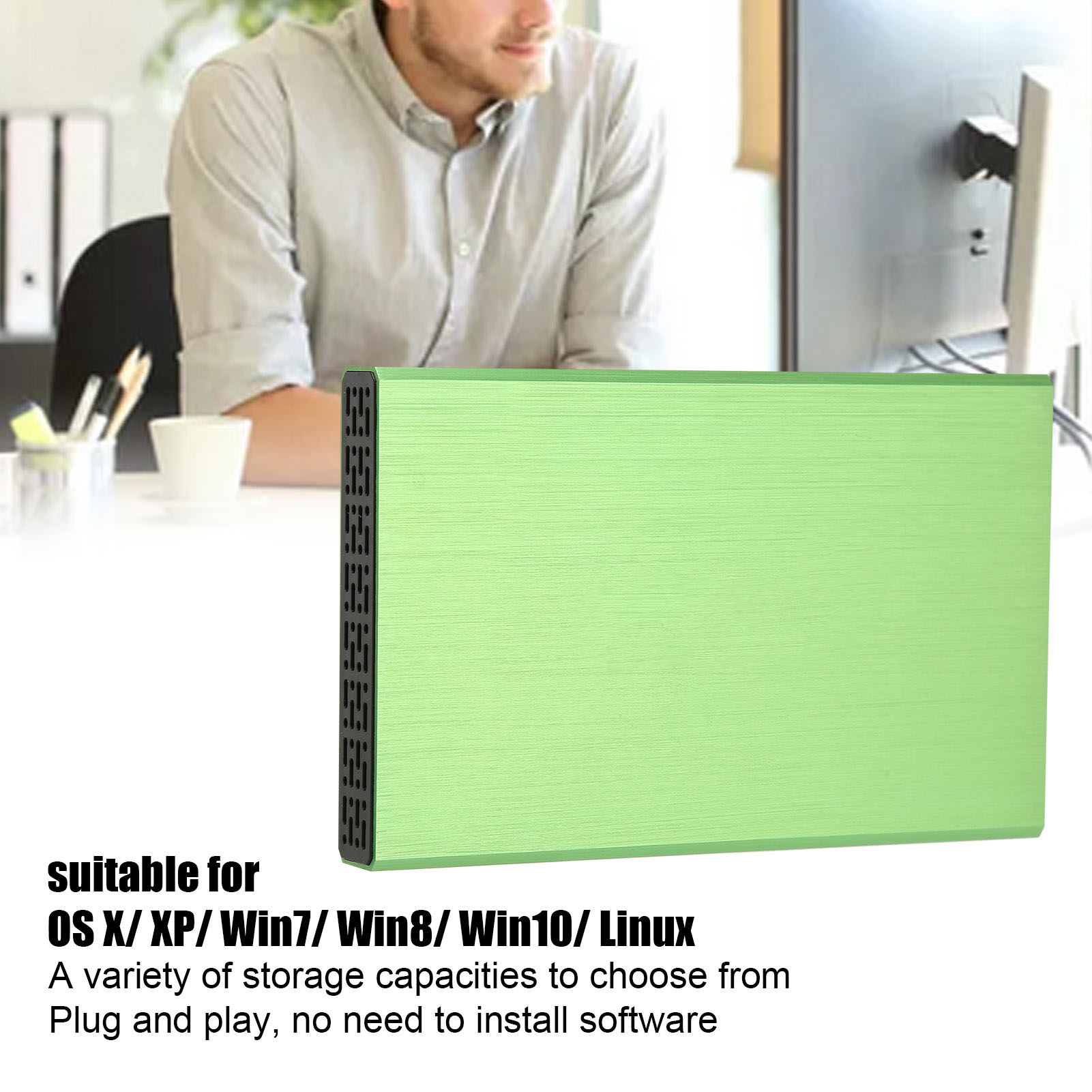 BU KING External Drive 2.5in YD00012 Green Mobile Hard Disk For Desktop Compu FY - Afbeelding 30 van 32