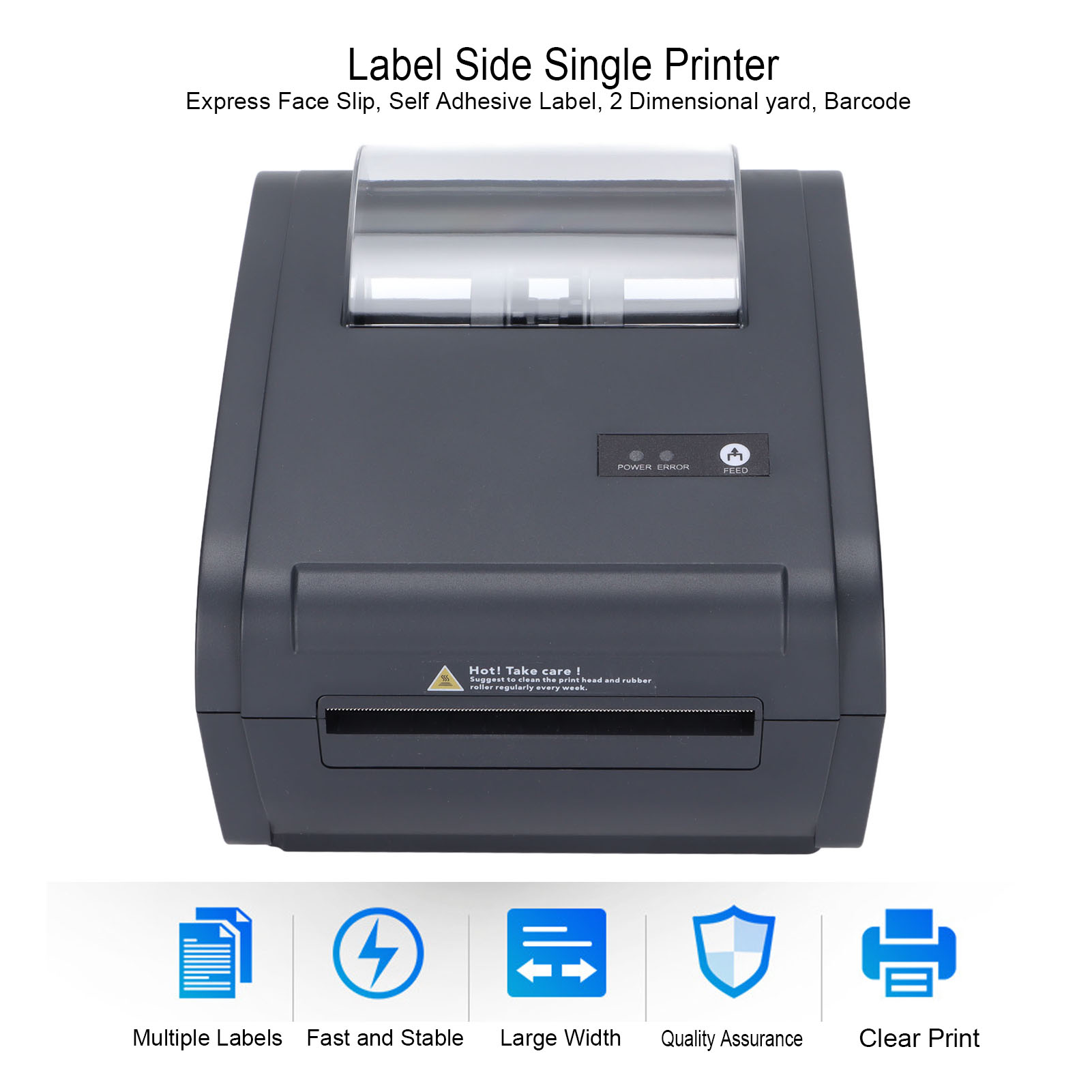Thermal Label Printer Humanized Open Lid Transparent Paper Warehouse Large Wi CB - Afbeelding 26 van 28