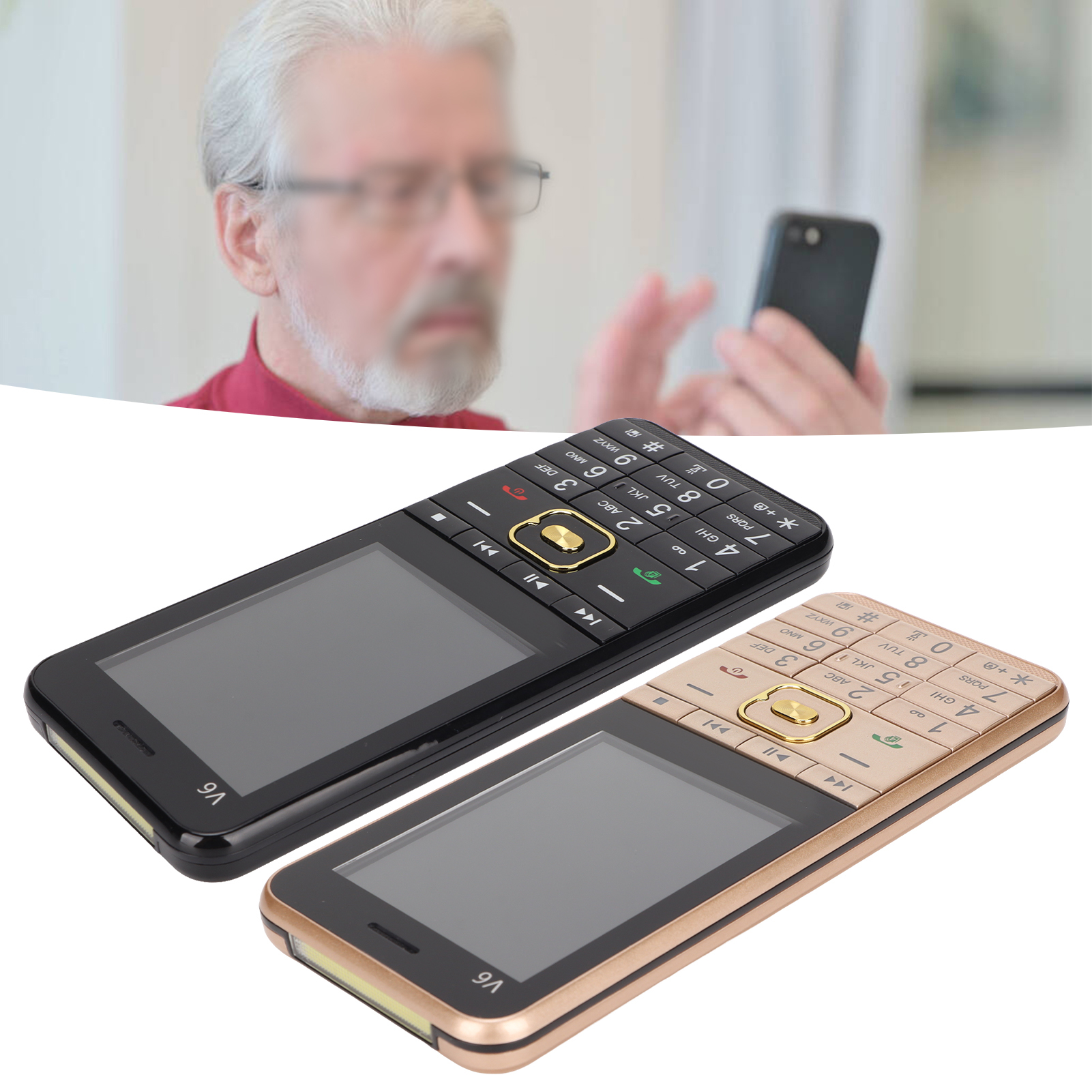 V6 2G Unlocked Button Senior Cell Phone 2.8in HD Screen Four Cards Four St PLM - Picture 14 of 18