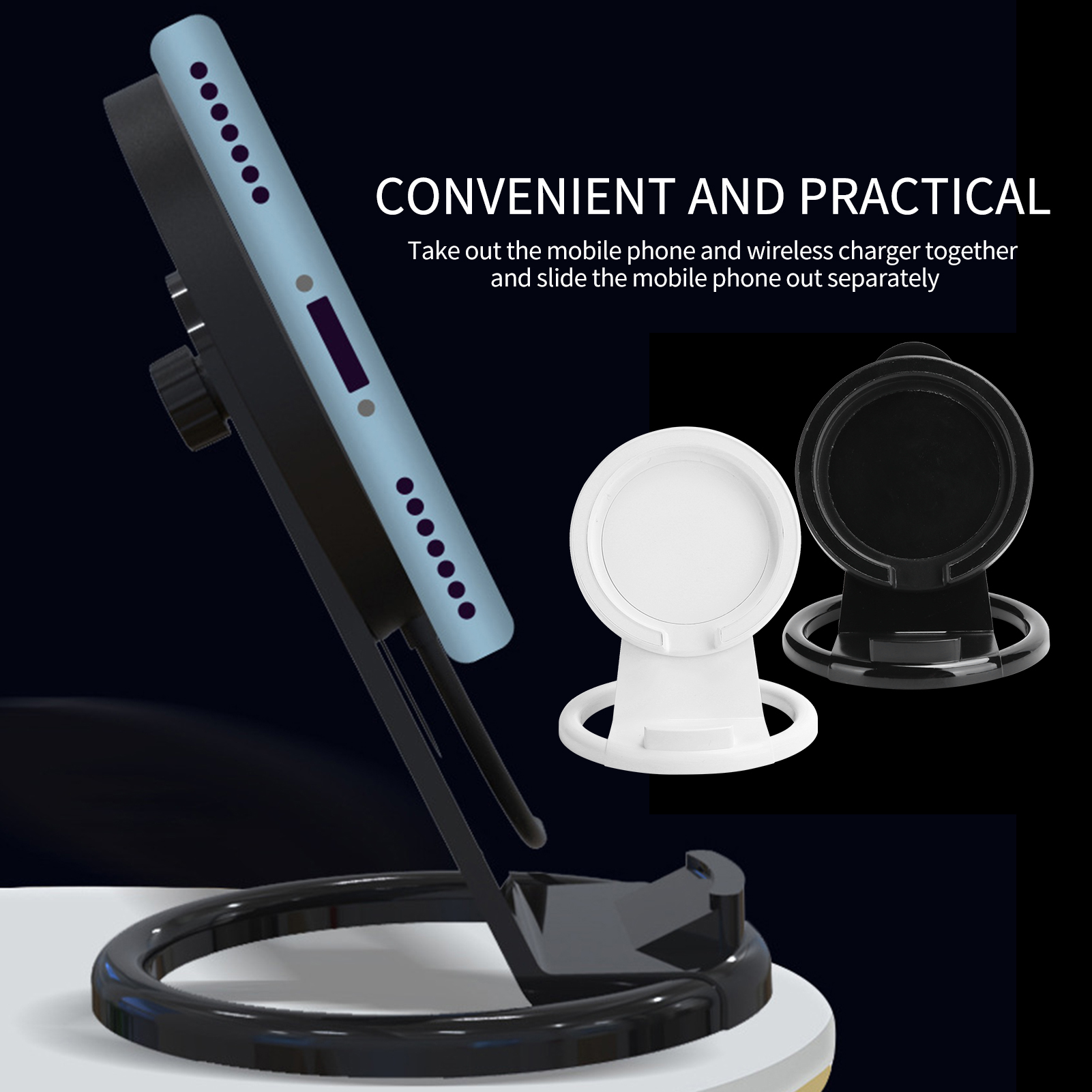 Wireless Charger Stand Magnetic Charger Pad Holder For 12 Mini/11 Pro IDS - Photo 14 sur 18