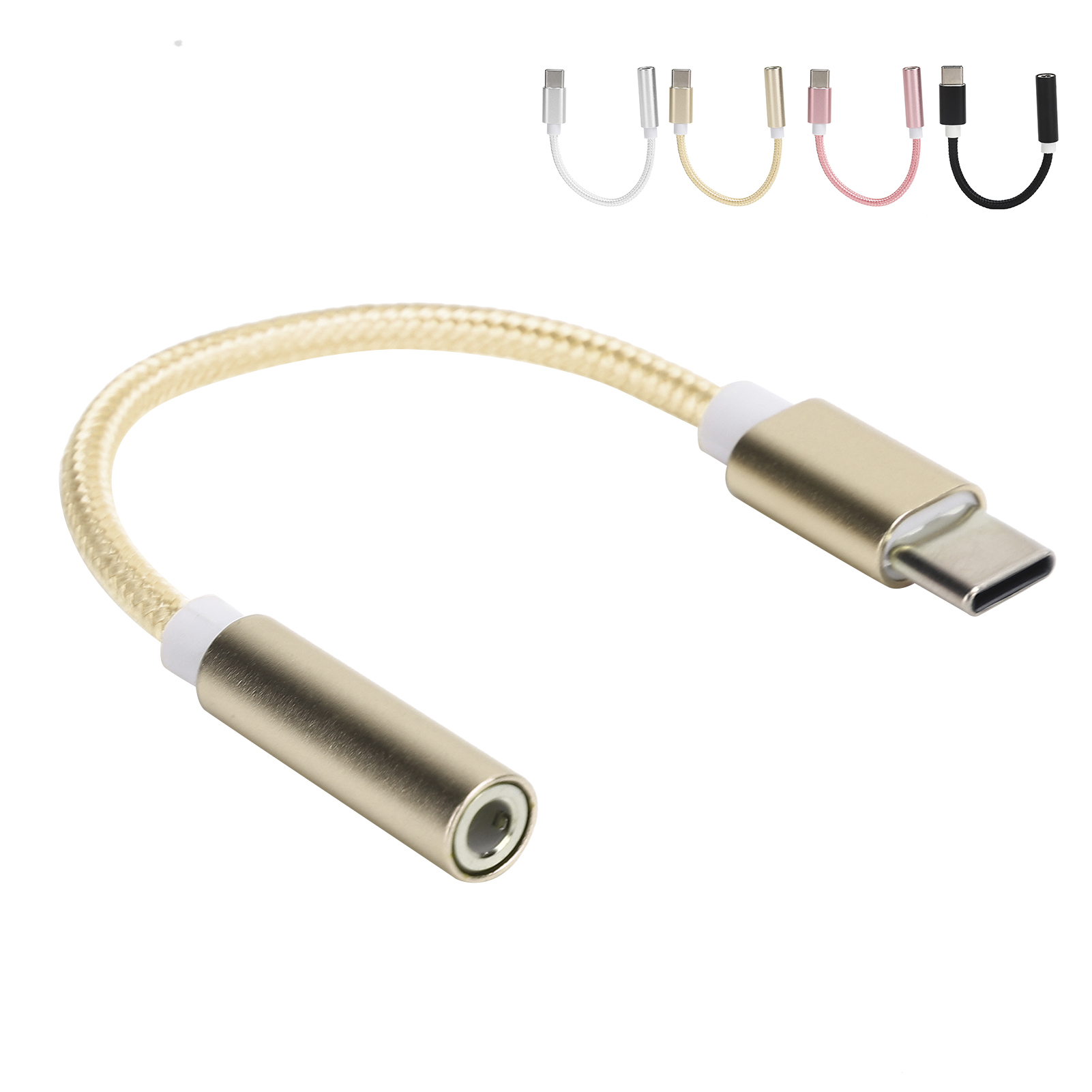 Type C To 3.5MM Aux Adapter Braided Headset Adapter For LetvXia Hot