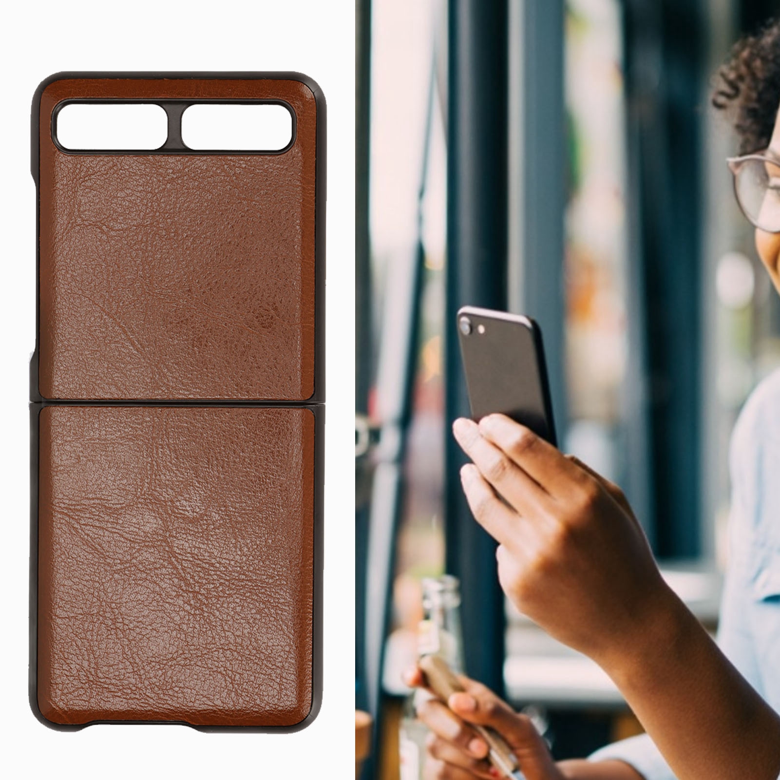 Leder Handyhülle Schutzhülle Schutzhülle Für Samsung Z Flip Anti Scra BHC - Zdjęcie 34 z 46