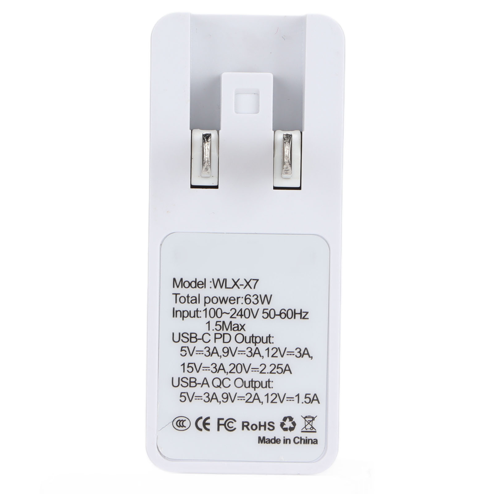 WLX‑X7 Portable Travel Charger PD QC3.0 LCD Display Fast Charger Adaptor For SD3 - Photo 16 sur 21