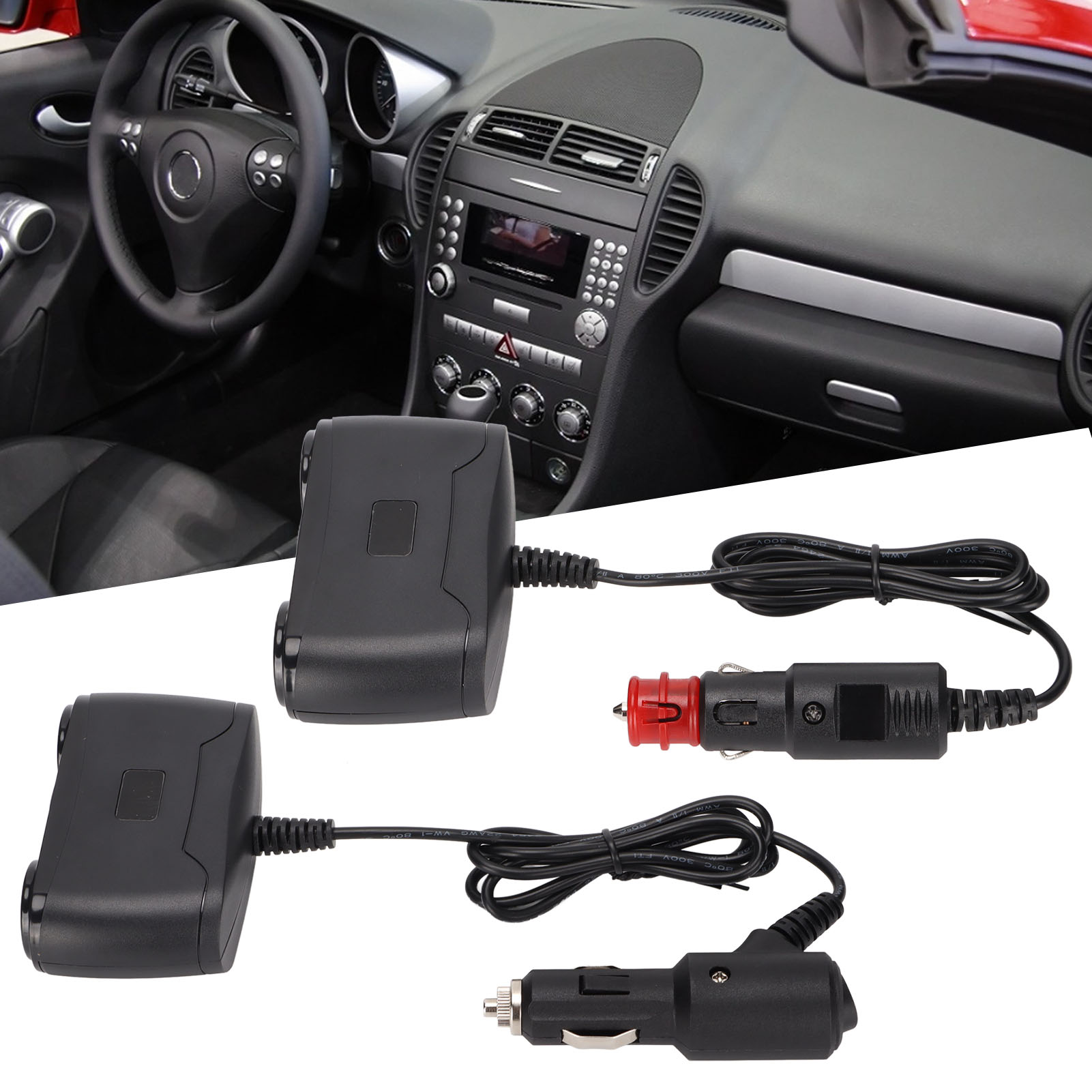 Cigarette Lighter Splitter Adapter 100W USB QC 3.0 Car Plug Charger 2 In 1 W FTD - Photo 17 sur 18