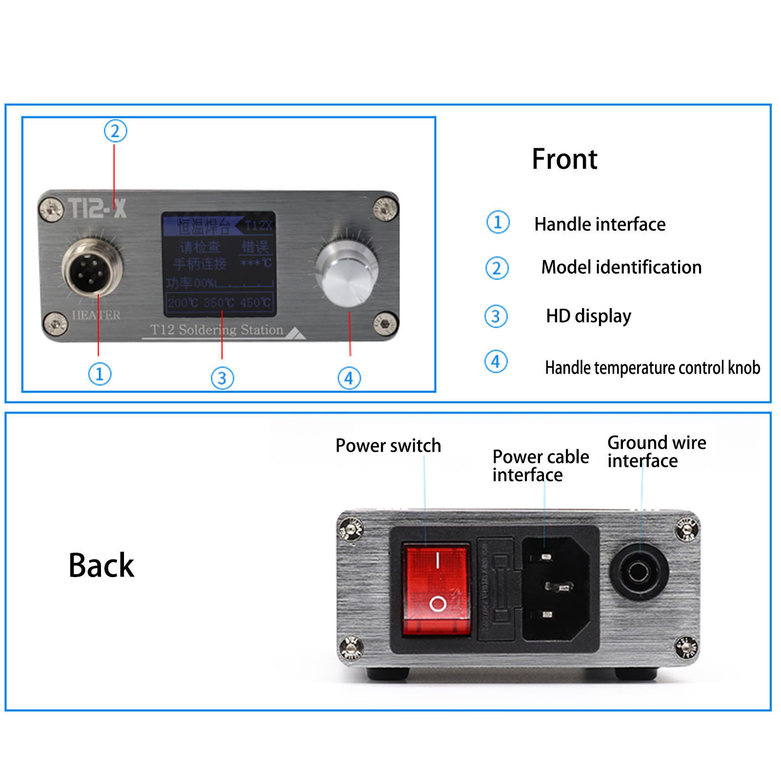 T12‑X Soldering Iron 75W Station Temperature Adjustable With LCD Digital Dis - Picture 25 of 28
