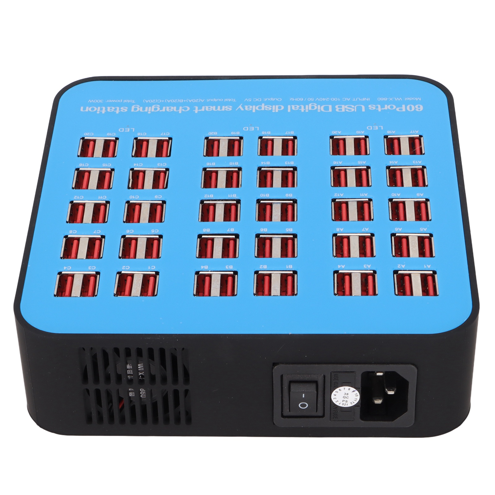 300W 60 Port USB Fast Charging Station Travel Desktop USB Rapid Charger Mult SG5 - Zdjęcie 25 z 28