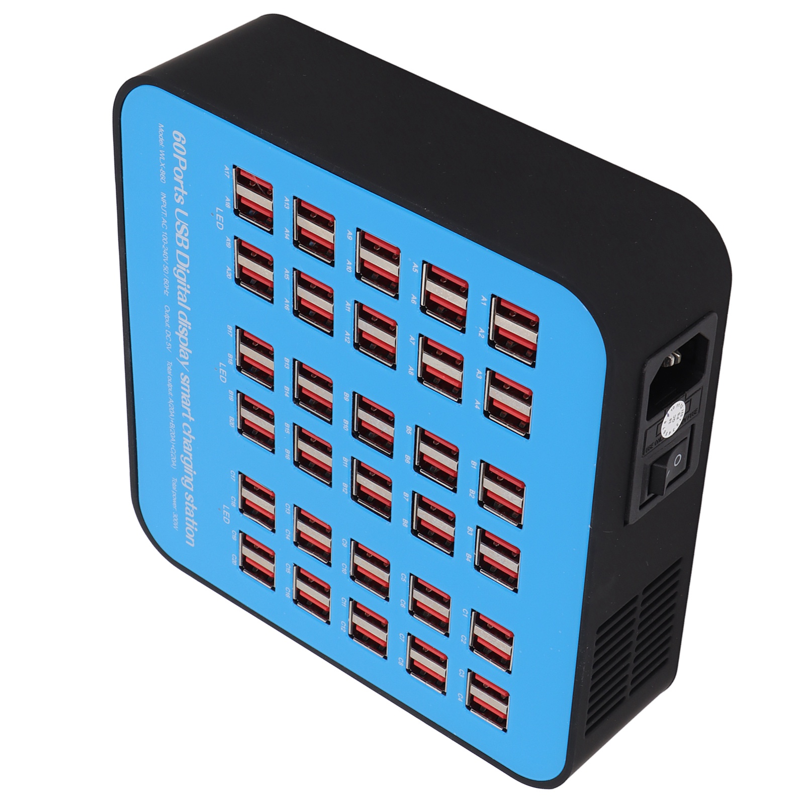 300W 60 Port USB Fast Charging Station Travel Desktop USB Rapid Charger MultPort - Picture 14 of 24