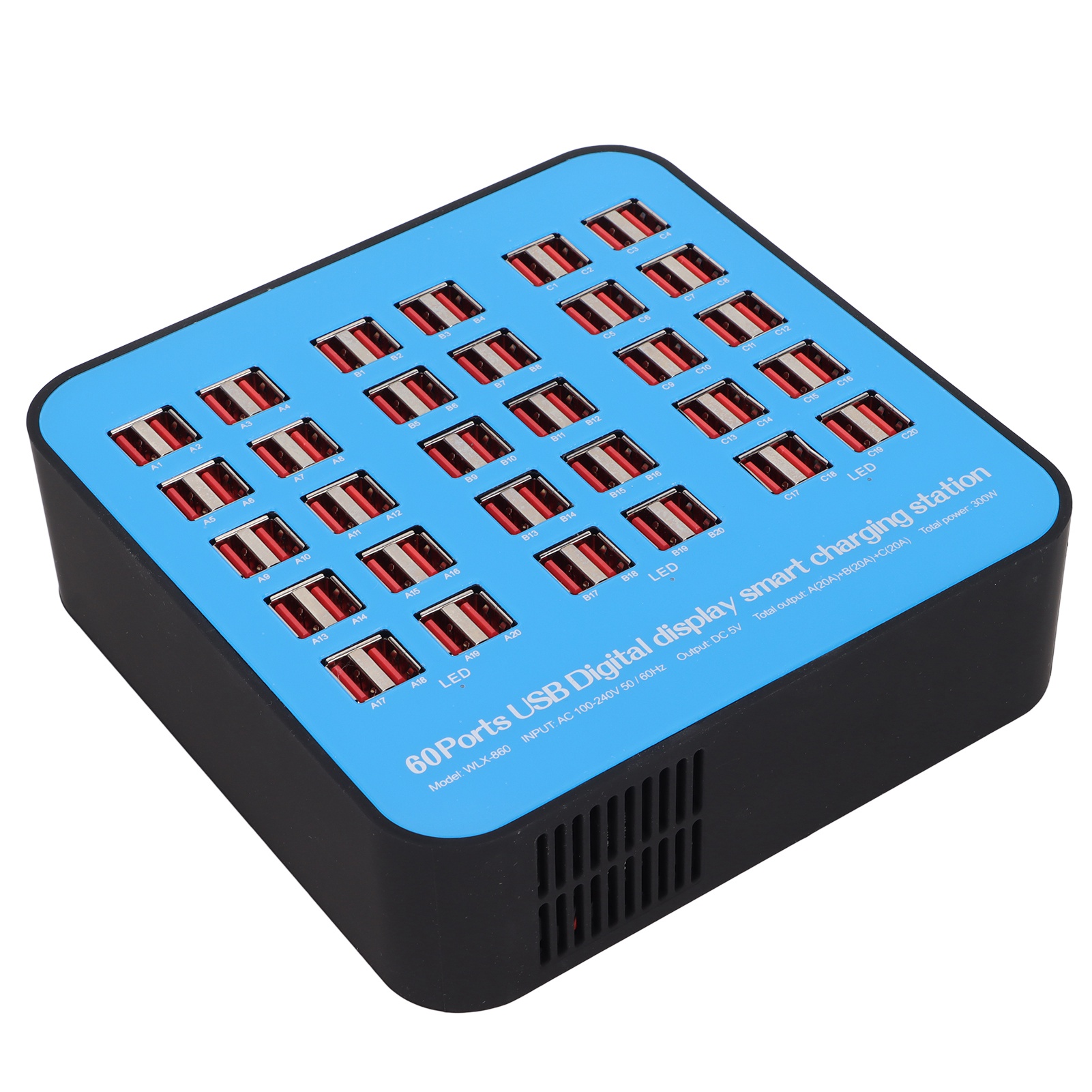 300W 60 Port USB Fast Charging Station Travel Desktop USB Rapid Charger MultPort - Picture 13 of 24